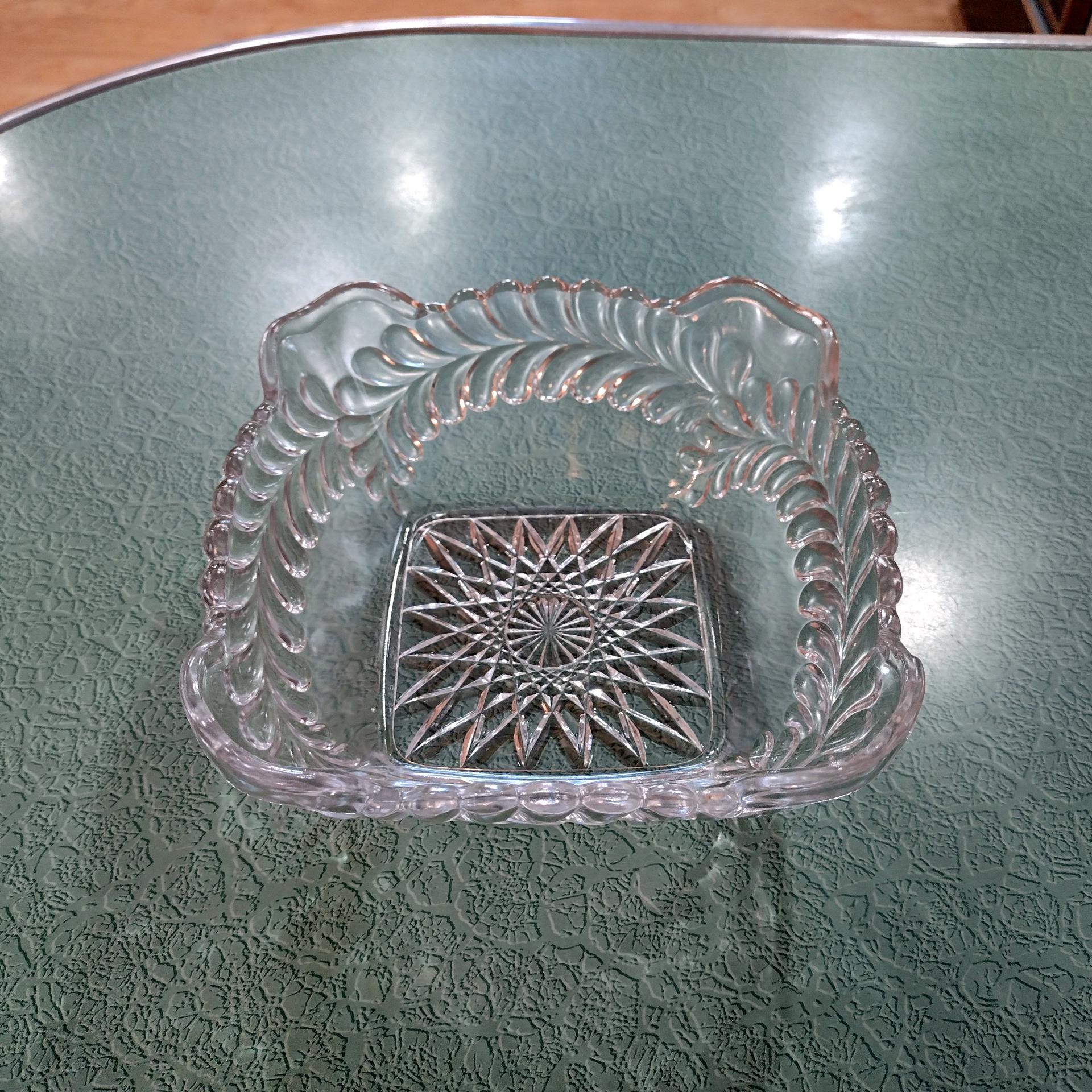 Antique Square Berry Bowl,  Adams and Company Plume Pattern Fruit Bowl / Centerpiece Bowl