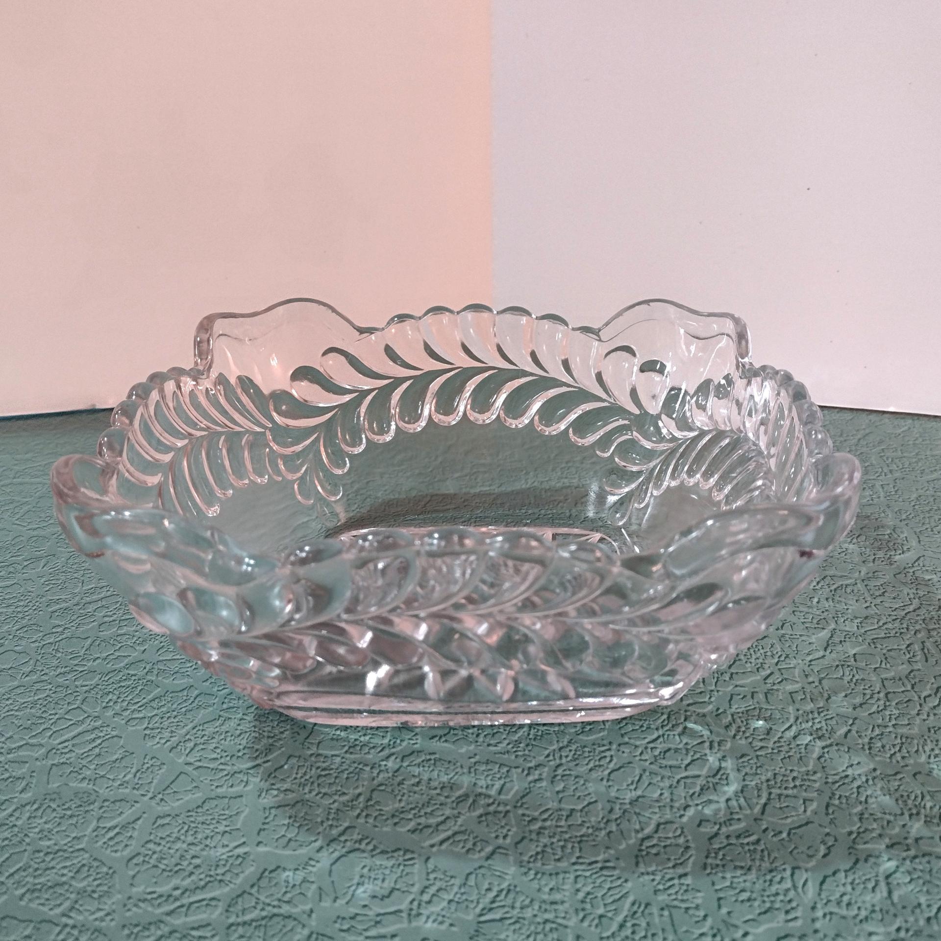 Antique Square Berry Bowl,  Adams and Company Plume Pattern Fruit Bowl / Centerpiece Bowl
