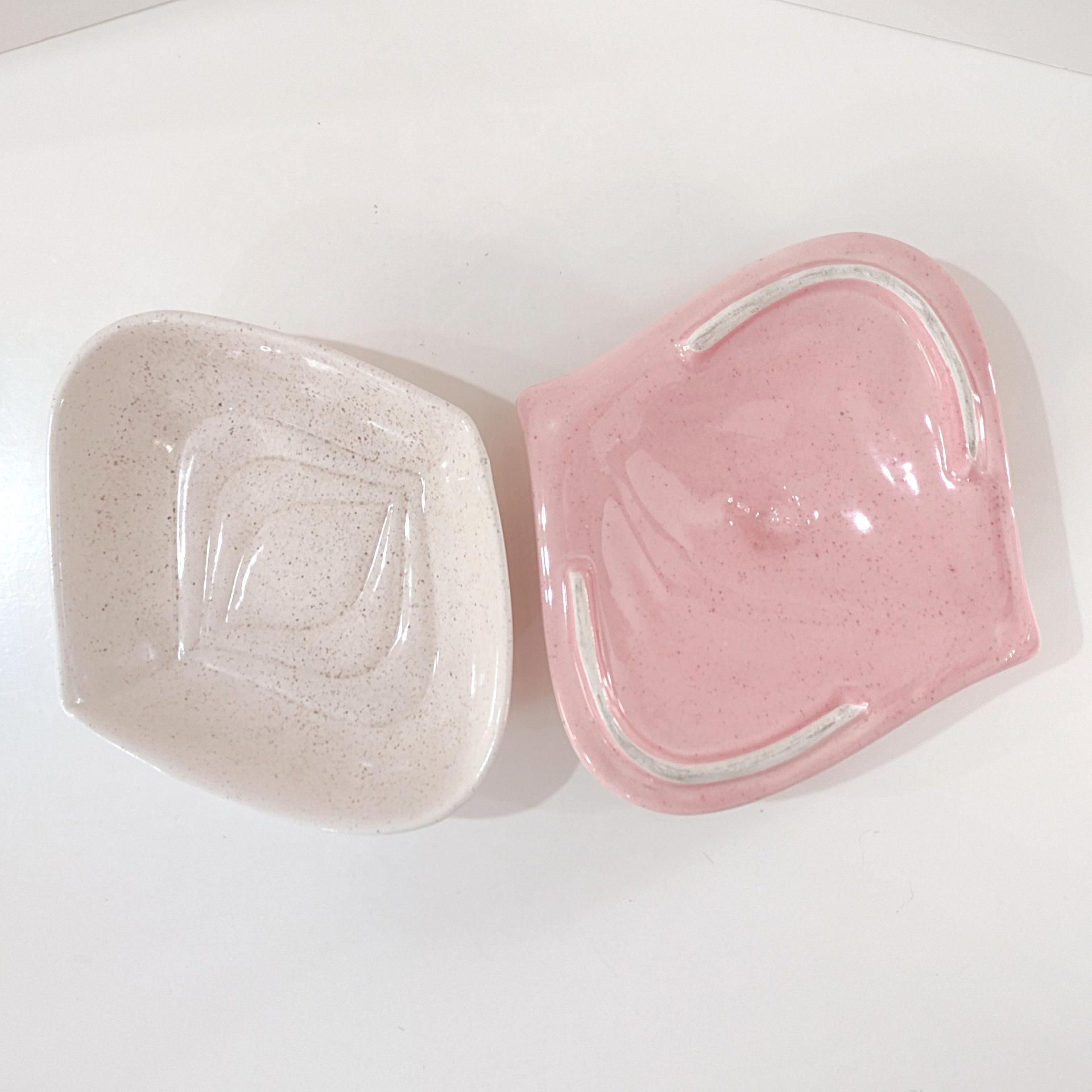 Vintage California Pottery USA Pink Onion Covered Serving Dish