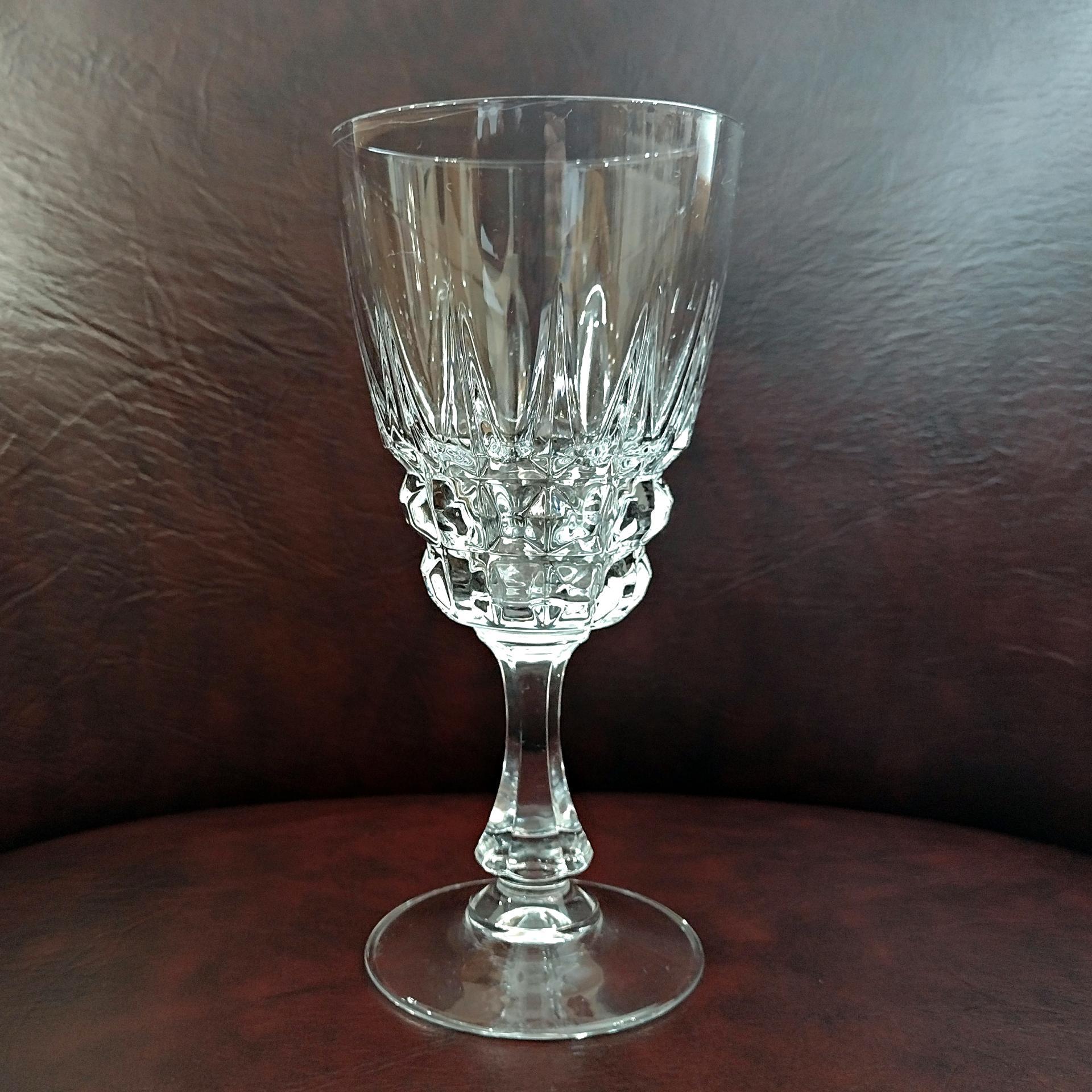 Vintage Cristal D'Arques Durand Pompadour Crystal Wine Glass Water Goblet