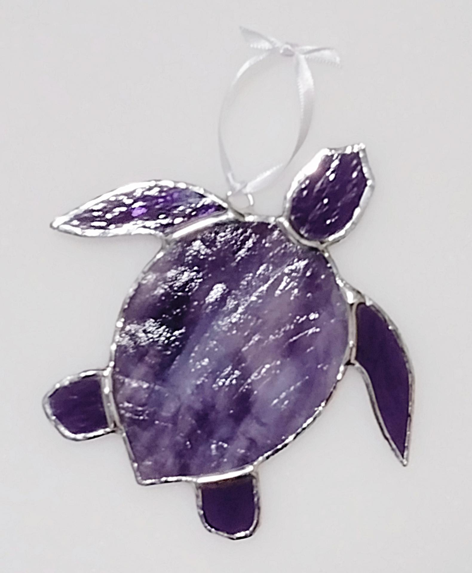 Stained Glass Sea Turtle Suncatcher, Purple Youghiogheny