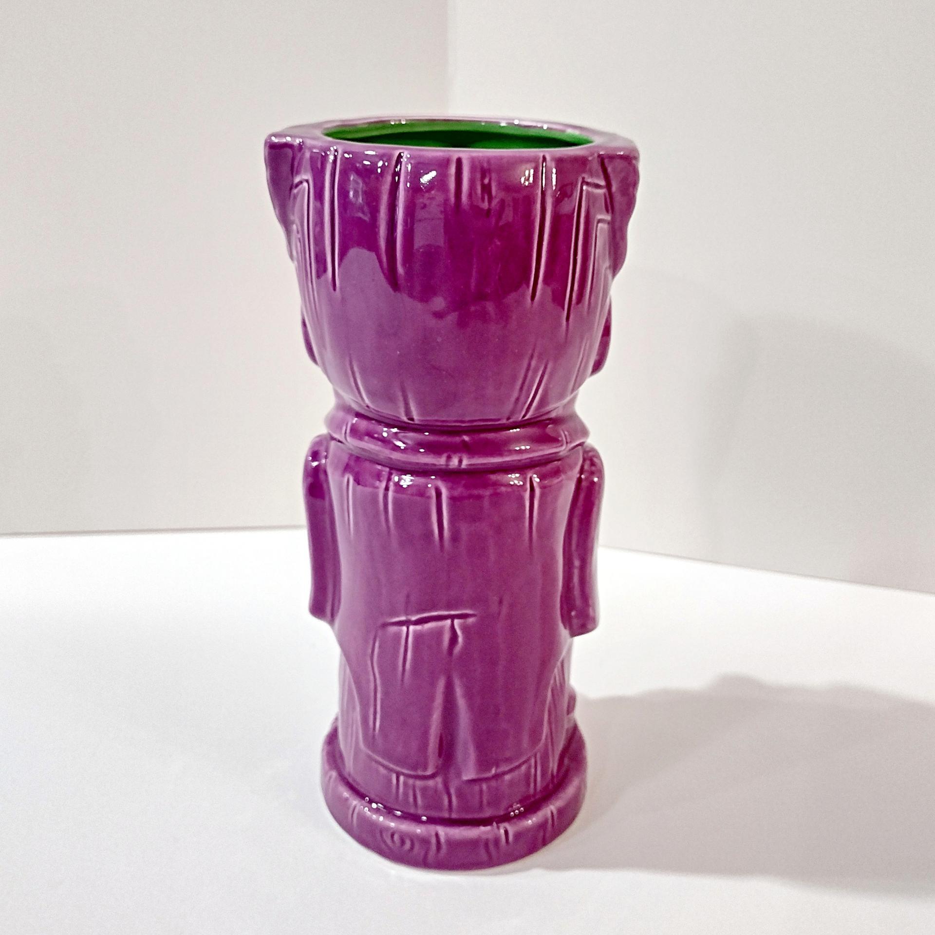 Vintage Joker Geeki Tiki Purple Ceramic Figurative Cup Mug, Batman Collectible