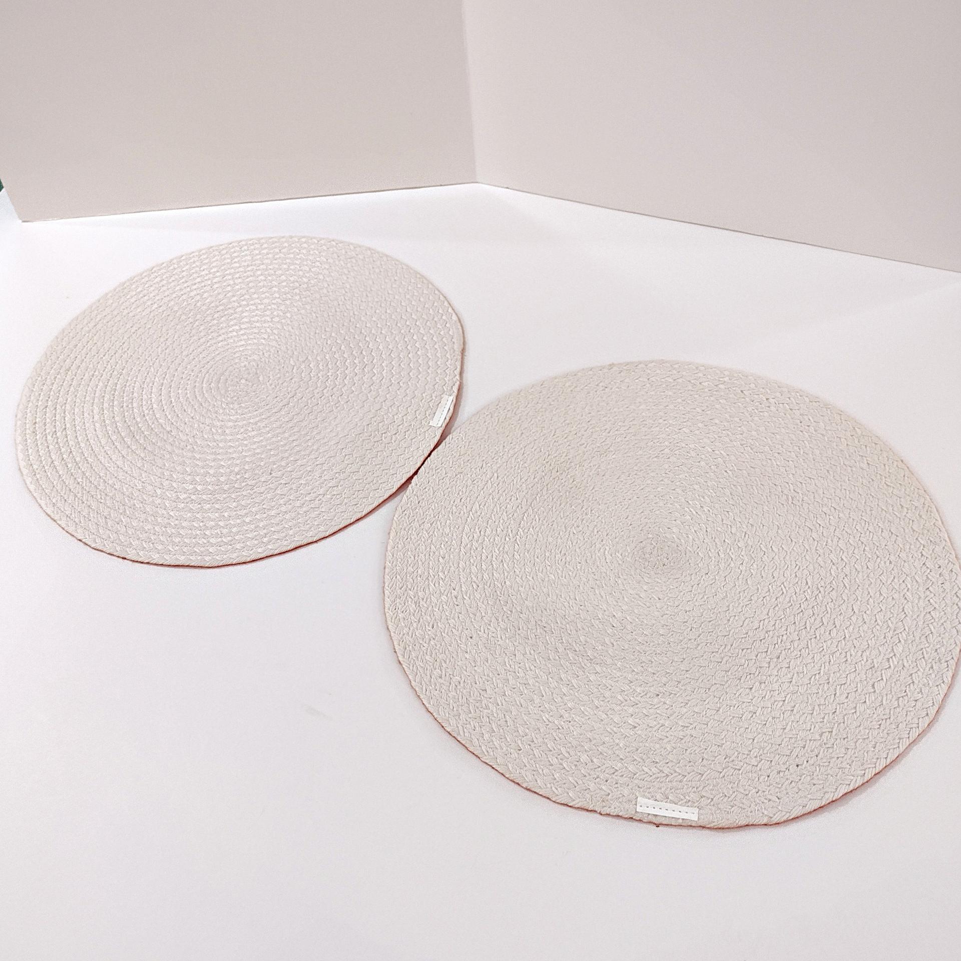 Vintage Round Fabric Jack O Lantern Pumpkin Halloween Placemats, Set of 2