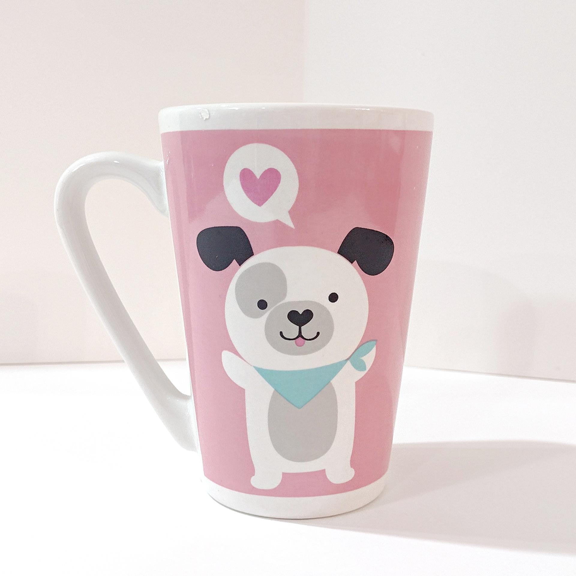 Vintage Puppy Dog and Heart Puppy Love Ceramic Mug