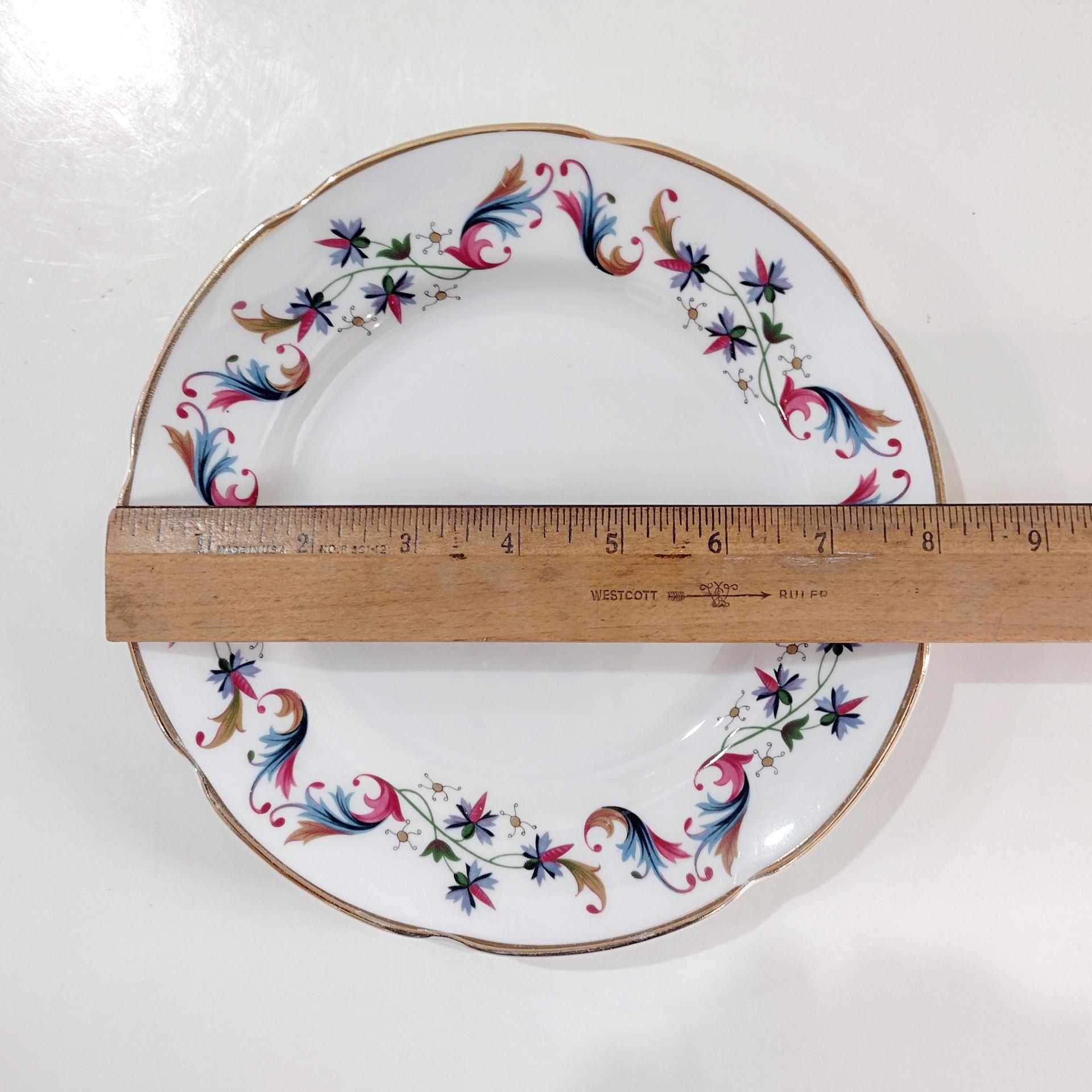 Vintage Royal Tara Raphoe Salad Plates, Set of Four, Irish Bone China