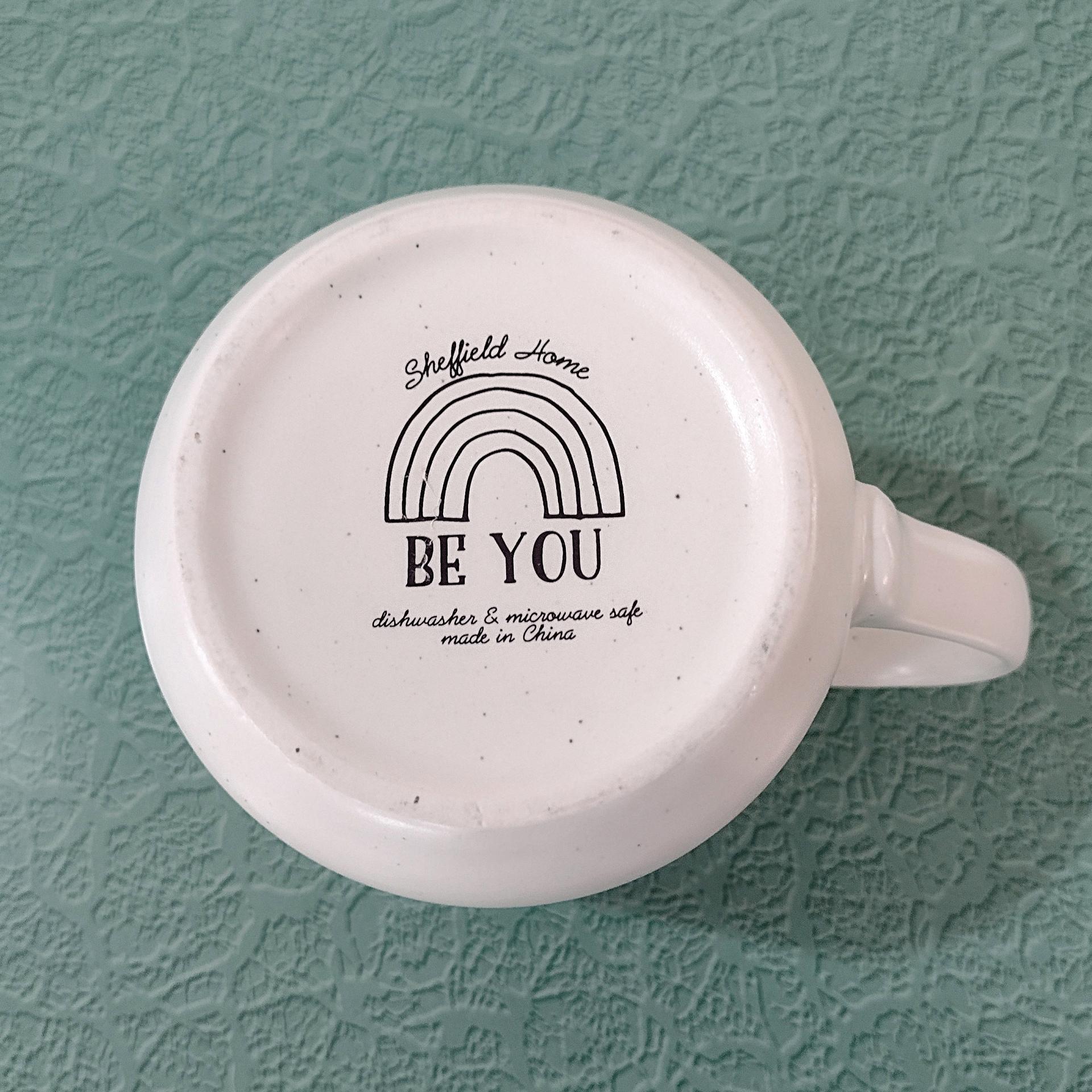 Vintage Sheffield Home Rainbow Heart Ceramic Mug, Oversized 18 Ounce Coffee Mug