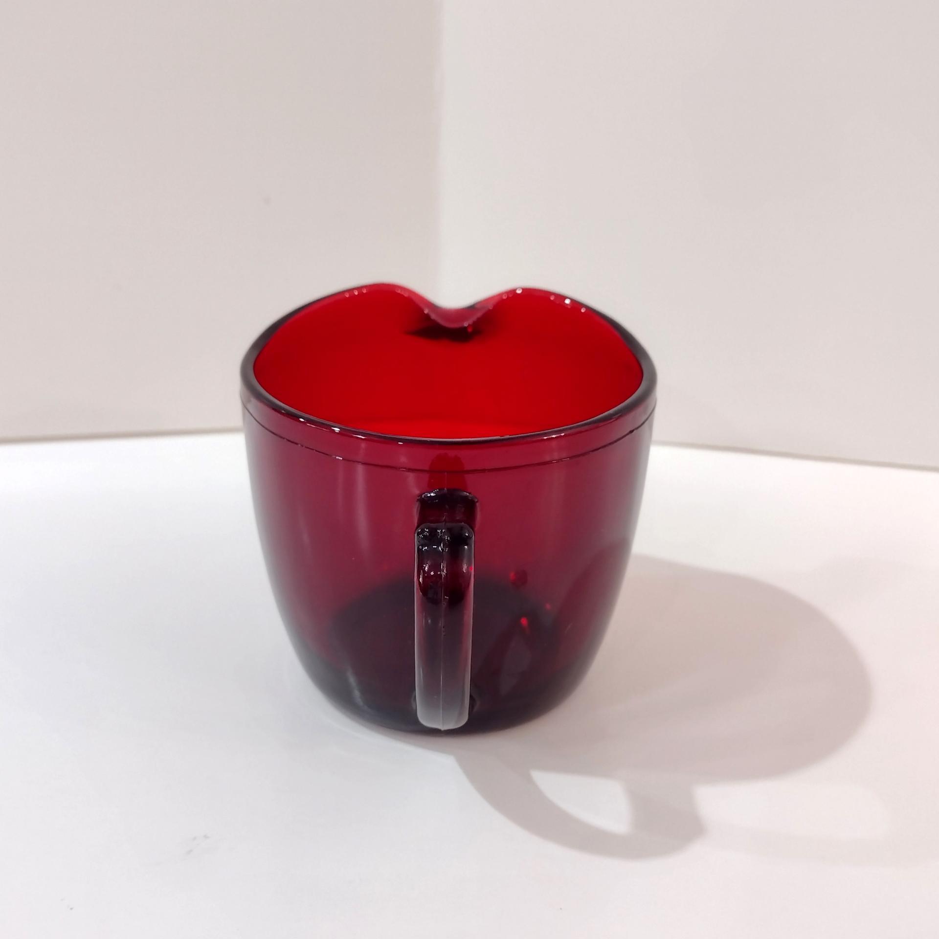 Vintage Ruby Red Glass Creamer Pitcher