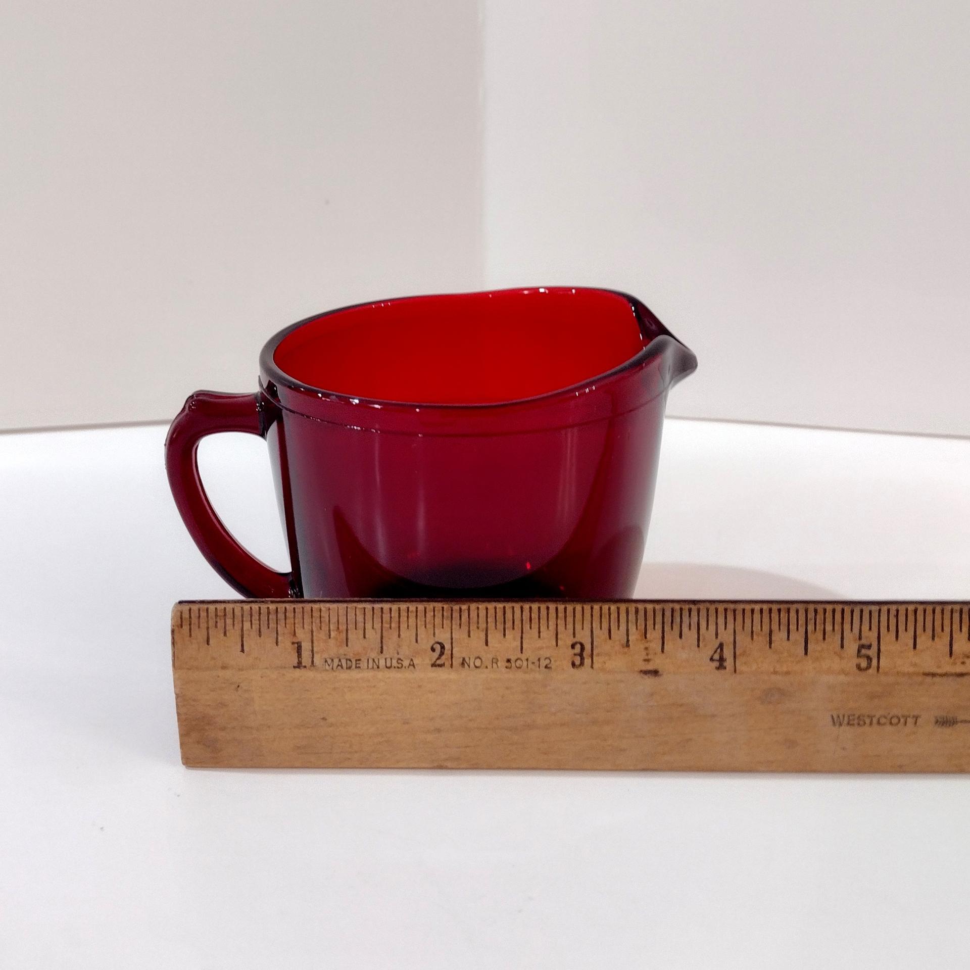 Vintage Ruby Red Glass Creamer Pitcher