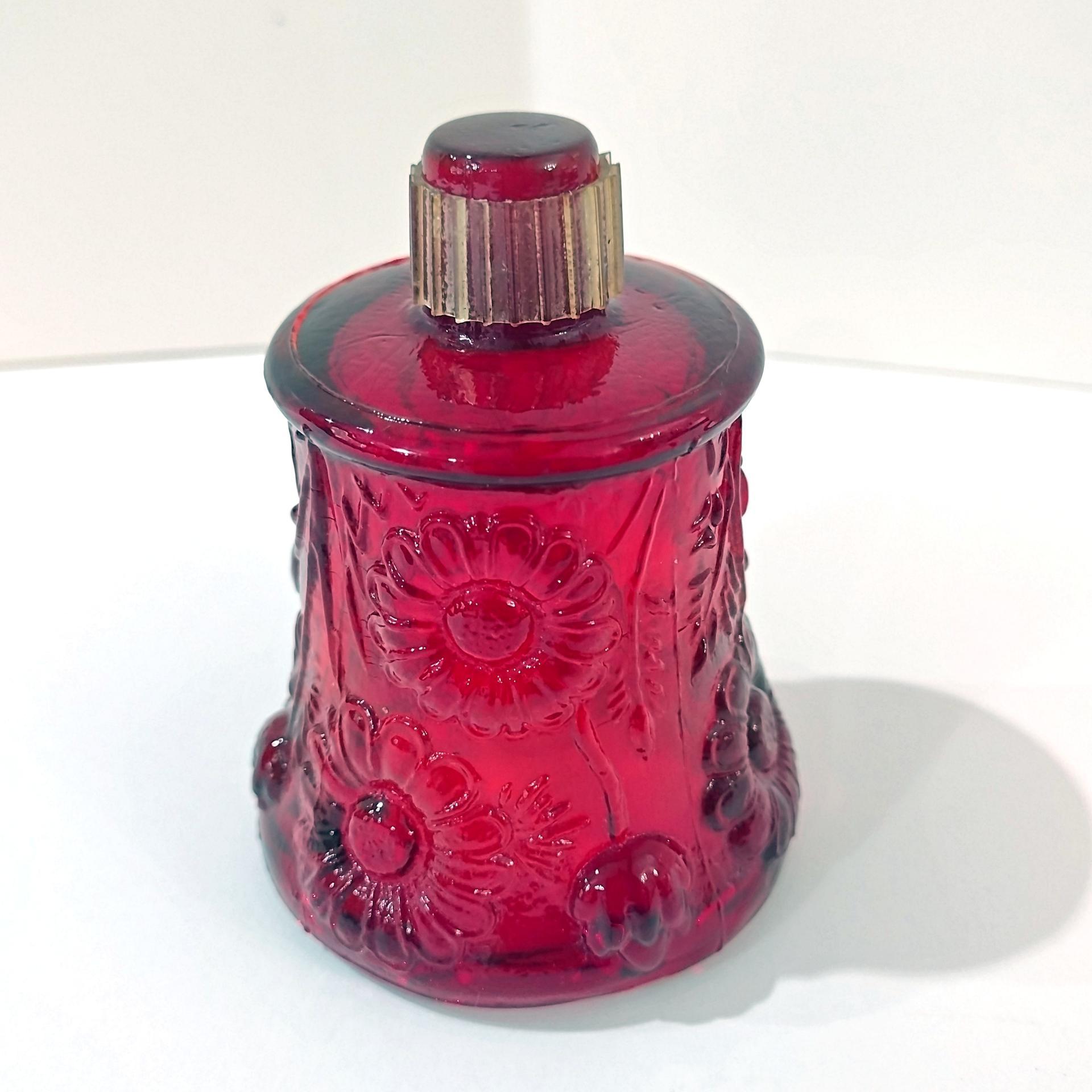 Vintage Home Interiors Ruby Red Daisy Votive Cup Sconce Candle Holder, Homeco Glass Flower Pegged Votive Cup