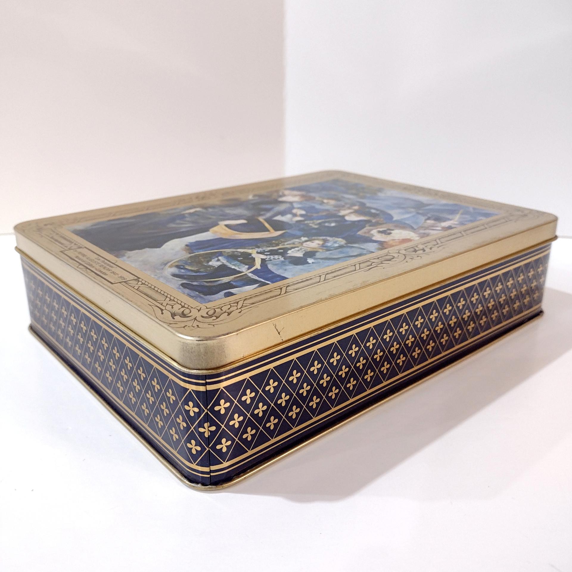 Vintage Renoir The Umbrellas Decorative Storage Tin, Les Parapluies Rectangular Metal Tin Box