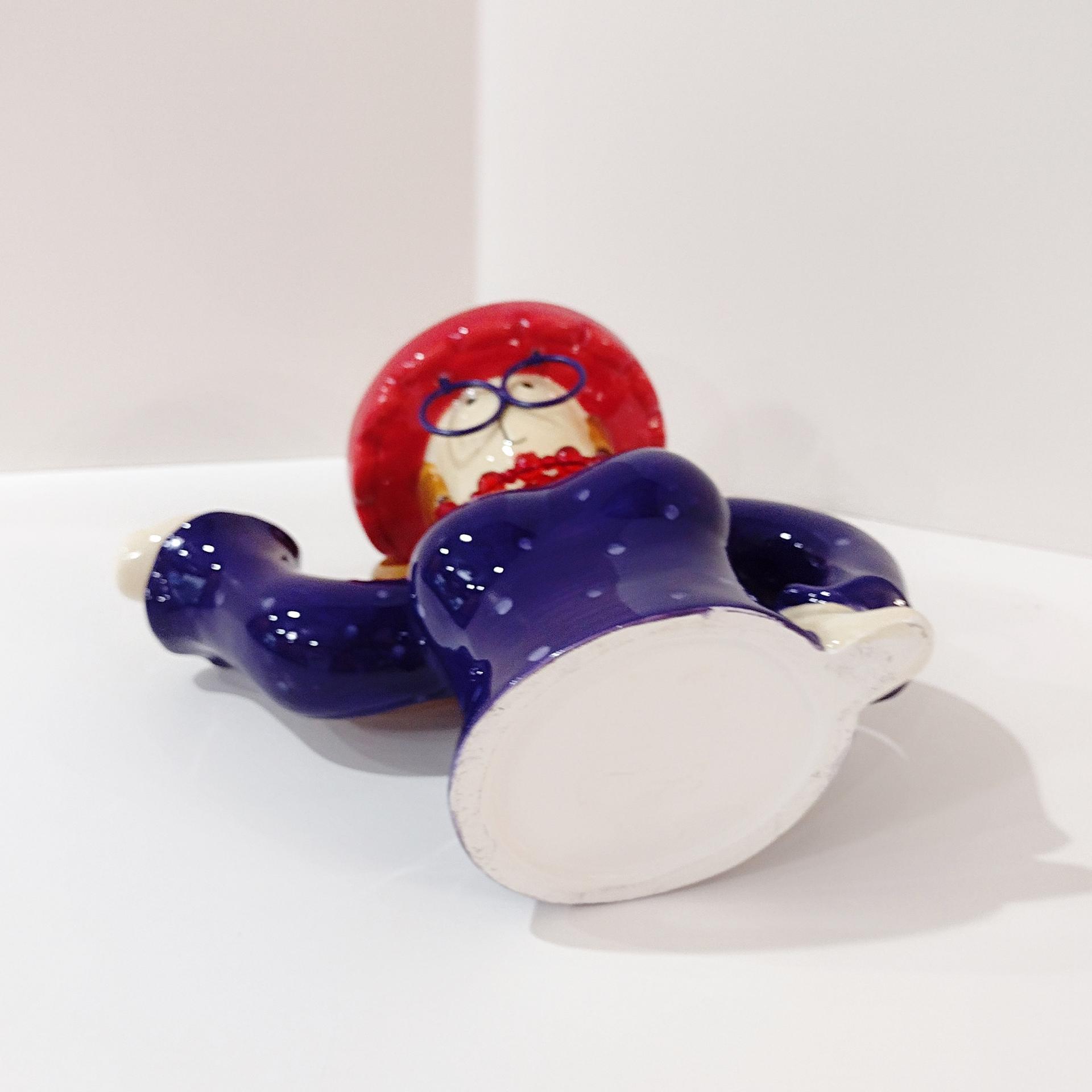 Vintage Red Hat Society Ceramic Tea Pot, Fancy Lady Tea Pot