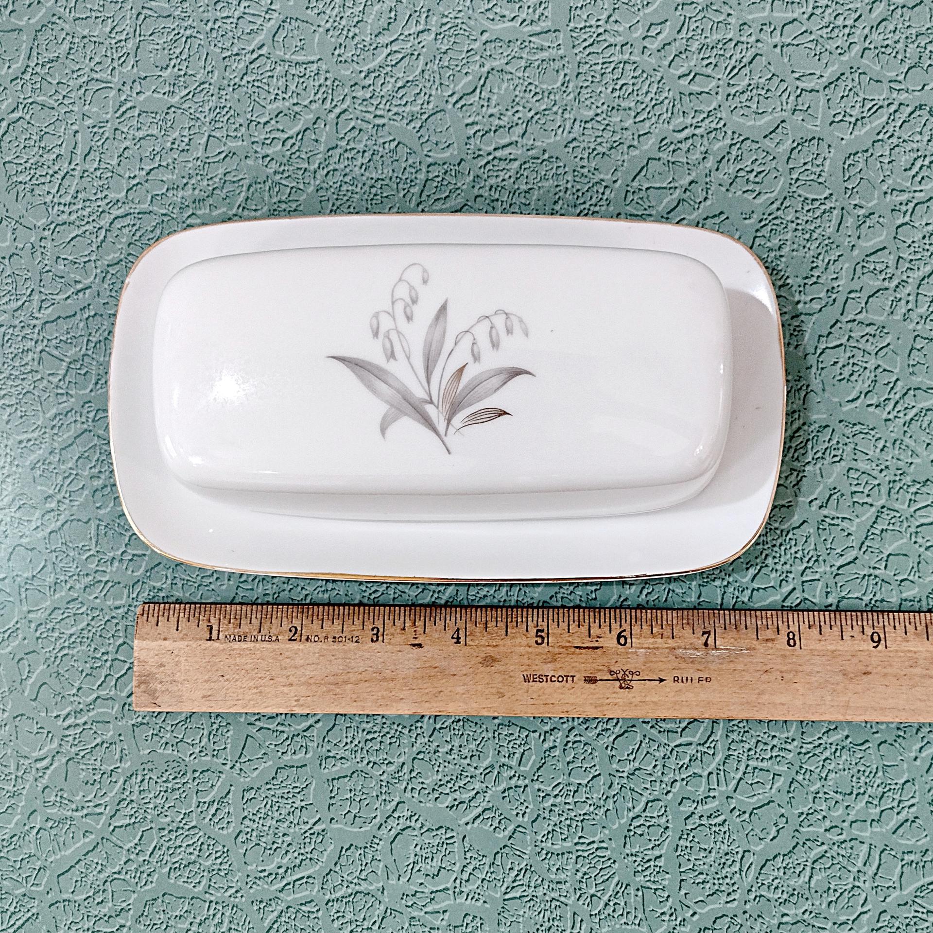 Vintage Kaysons Fine China Golden Rhapsody Covered Butter Dish, 1960's Japanese Porcelain Butter Plate