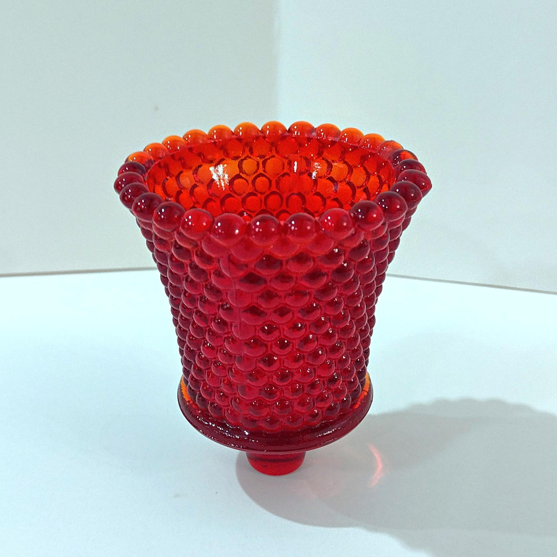 Vintage Homeco Ruby Red Hobnail Votive Cup Sconce Candle Holder, Home Interiors Glass Pegged Votive Cup