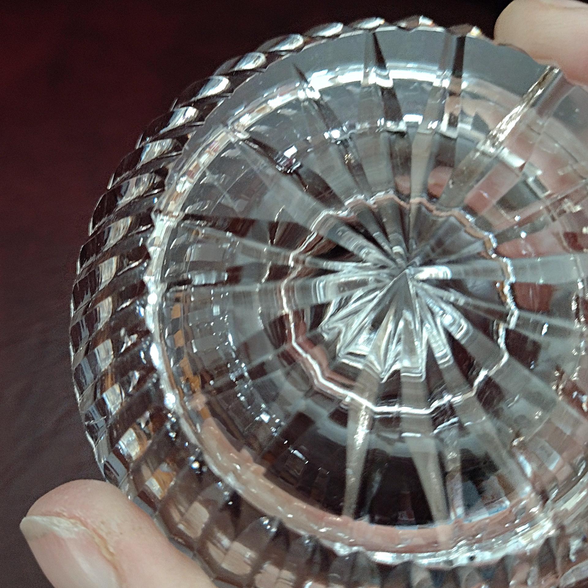 Vintage Waterford Crystal Ring Dish, Round Ring Holder with Post