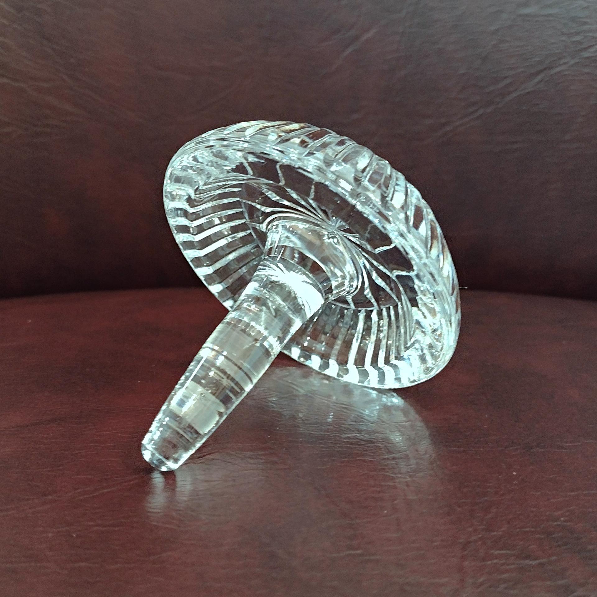 Vintage Waterford Crystal Ring Dish, Round Ring Holder with Post