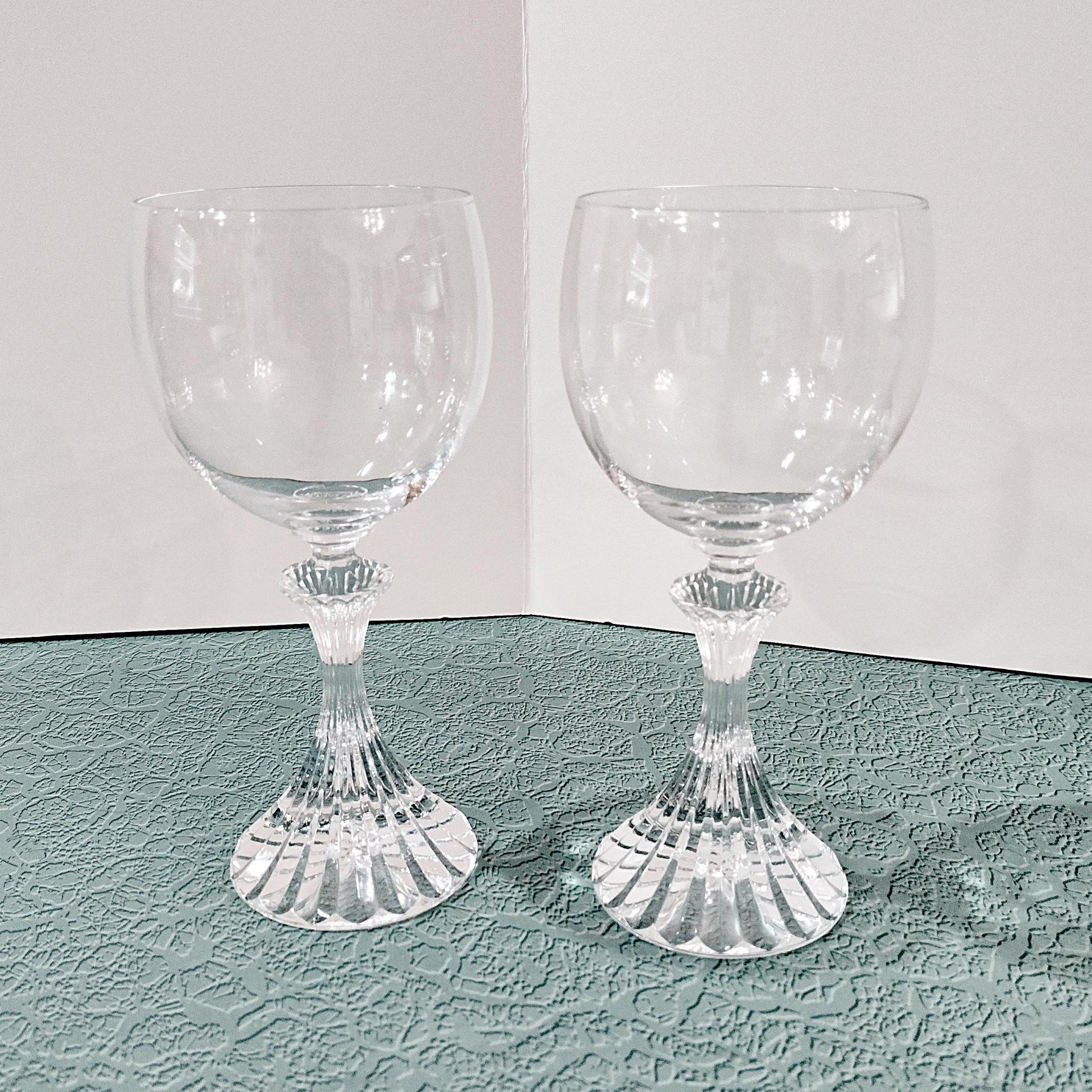 Vintage Mikasa The Ritz Crystal Wine Glasses, Set of Two