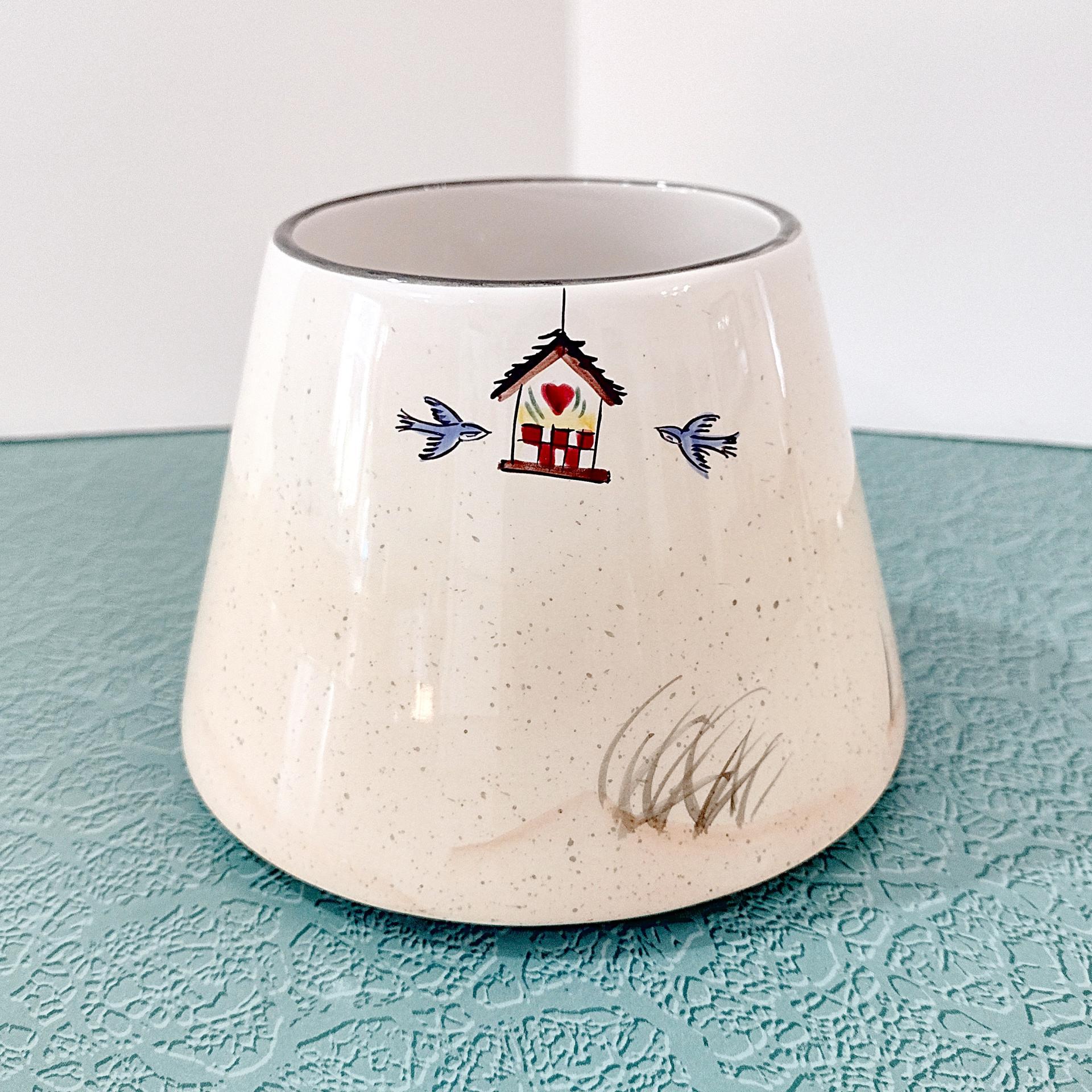 Vintage Home Interiors Rooster Ceramic Candle Shade Jar Topper, Country Farm Decor