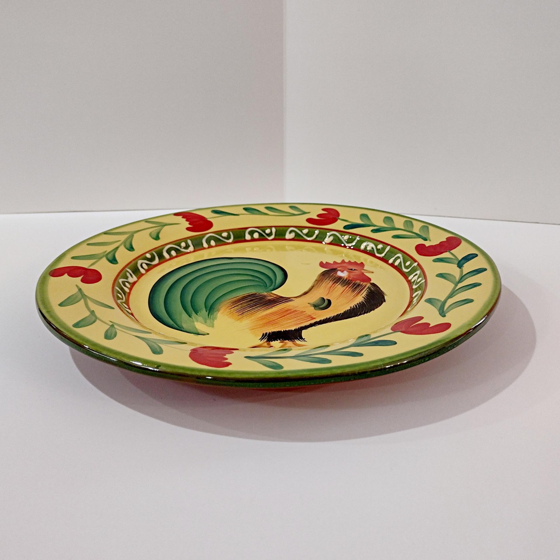 Vintage Hausenware Rooster Ceramic Dinner Plate