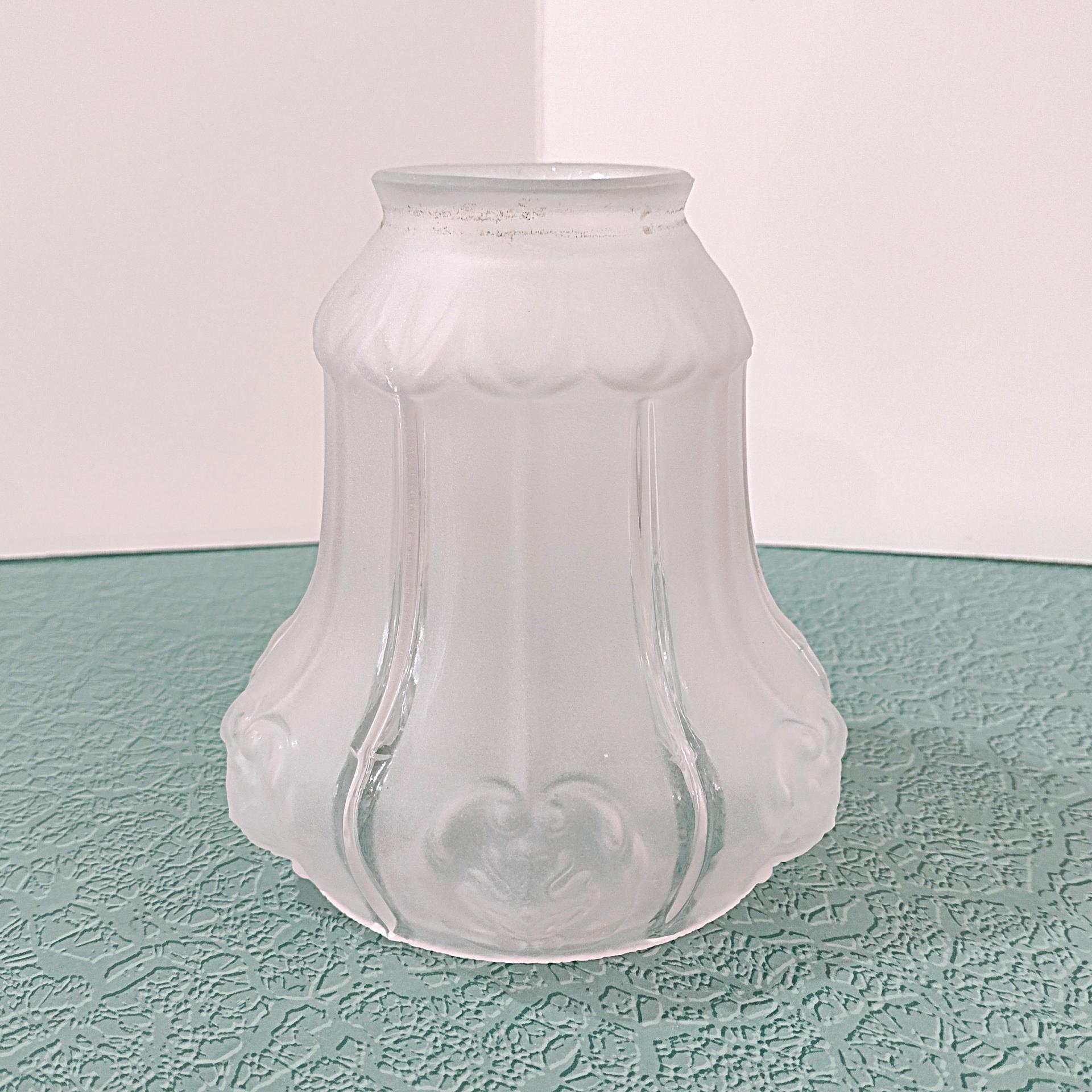 Vintage Victorian Style Hourglass Bell Shaped Frosted Glass Lamp Light Shade, Replacement Shade