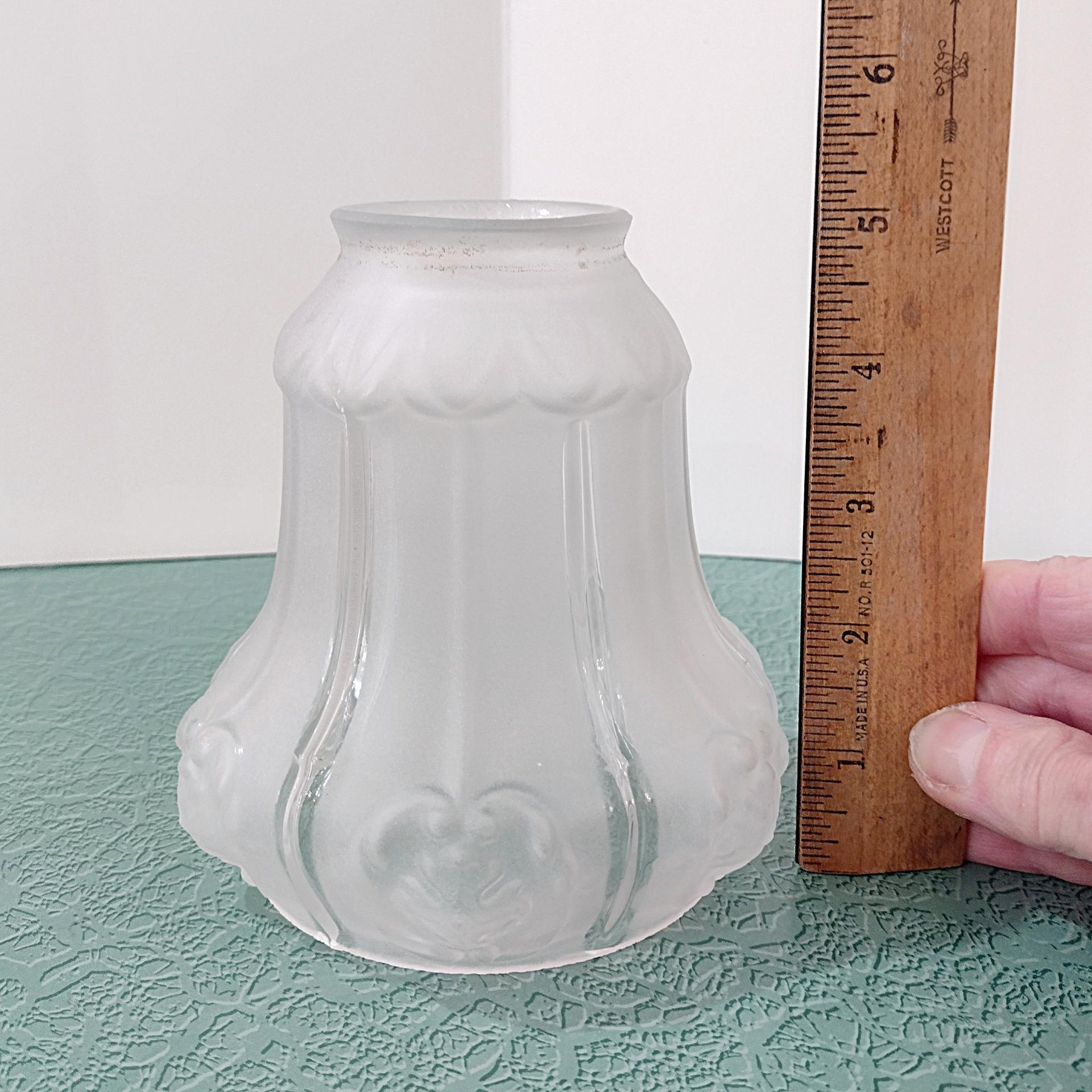 Vintage Victorian Style Hourglass Bell Shaped Frosted Glass Lamp Light Shade, Replacement Shade