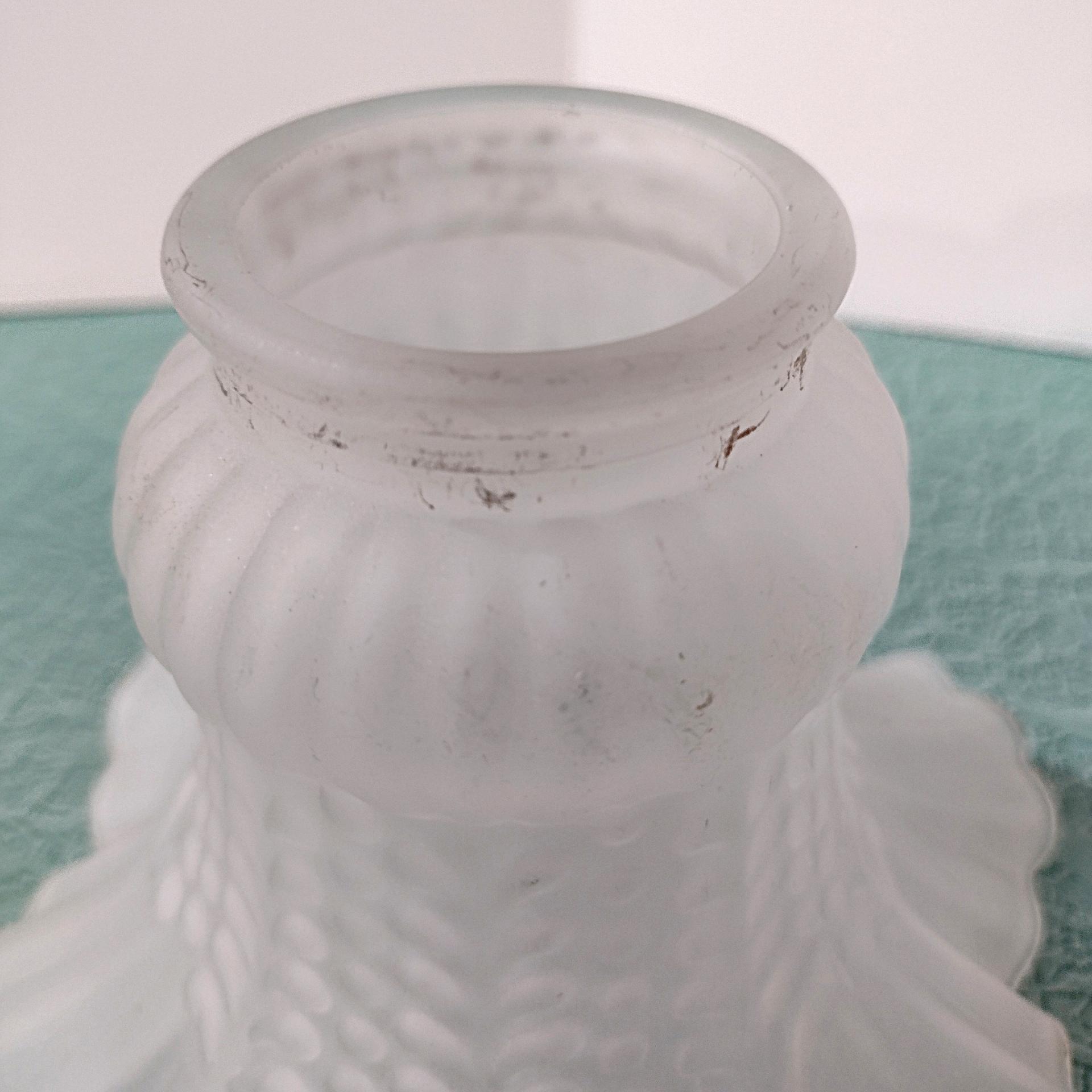 Vintage Frosted Glass Ruffled Tulip Light Shade, Flower Shaped Replacement Shade