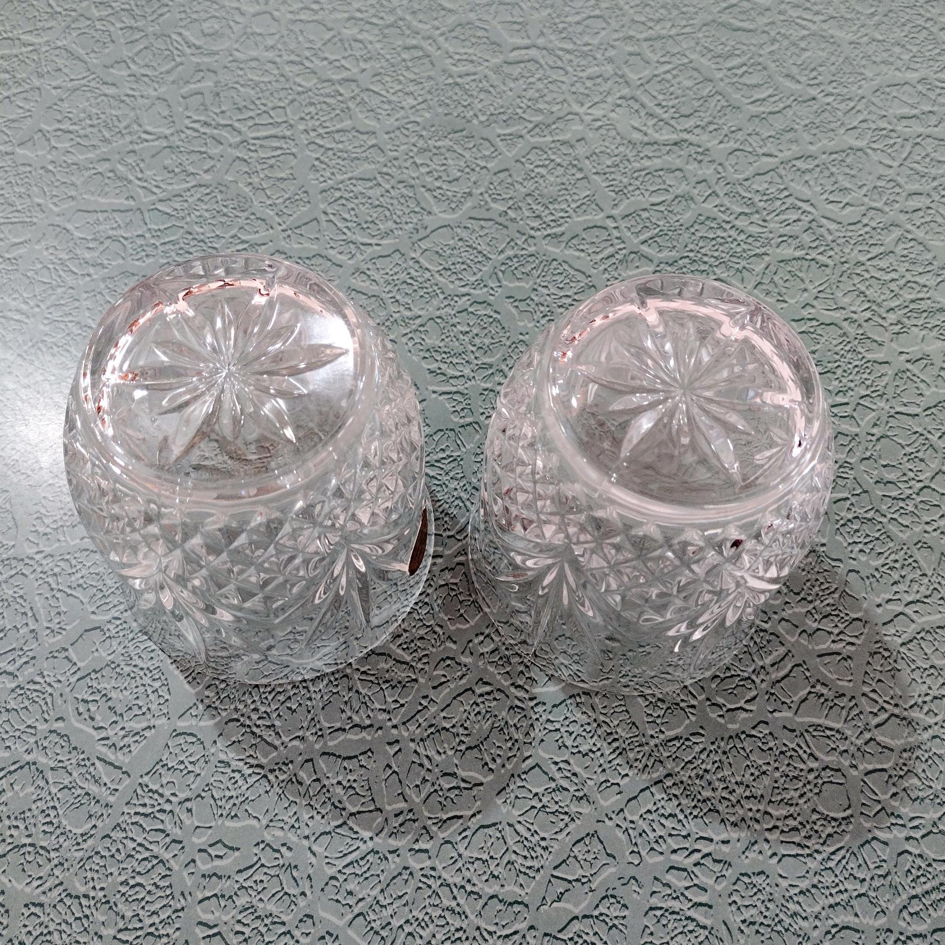 Vintage NEW Cristal de Flandre Salzburg Crystal Rocks Glasses, Set of Two, 10 Ounce Old Fashioned Glasses, Whiskey Glasses, Lowball Glasses