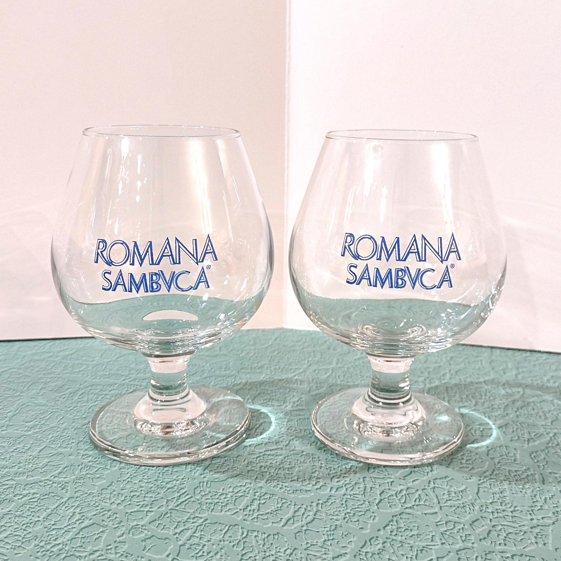 Vintage Romana Sambuca 12 Ounce Brandy Glasses, Set of Two
