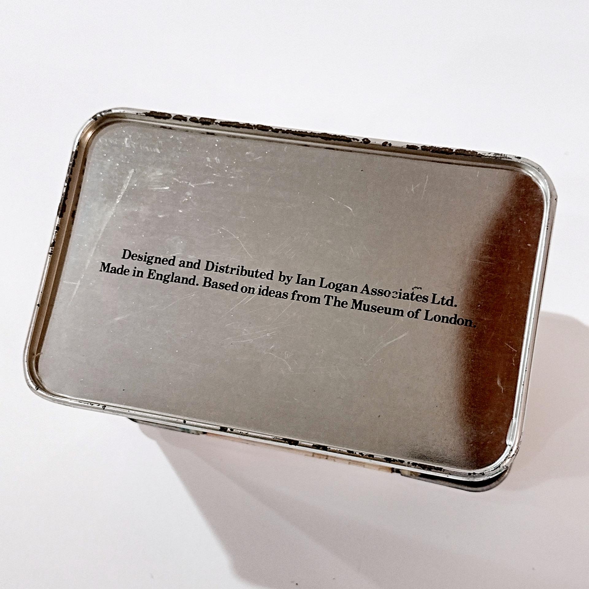 Vintage H. G. Saunders Ian Logan Hinged Lid Tin, House Shaped Storage Tin Box