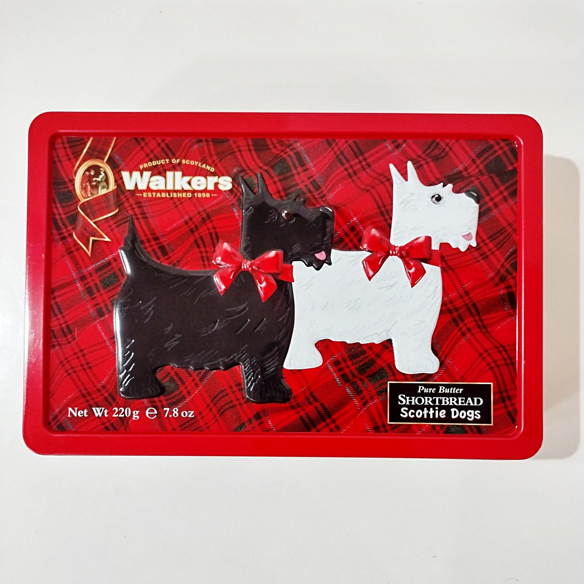 Walkers Shortbread Scottie Dogs Tin Box, Scotland Storage Tin