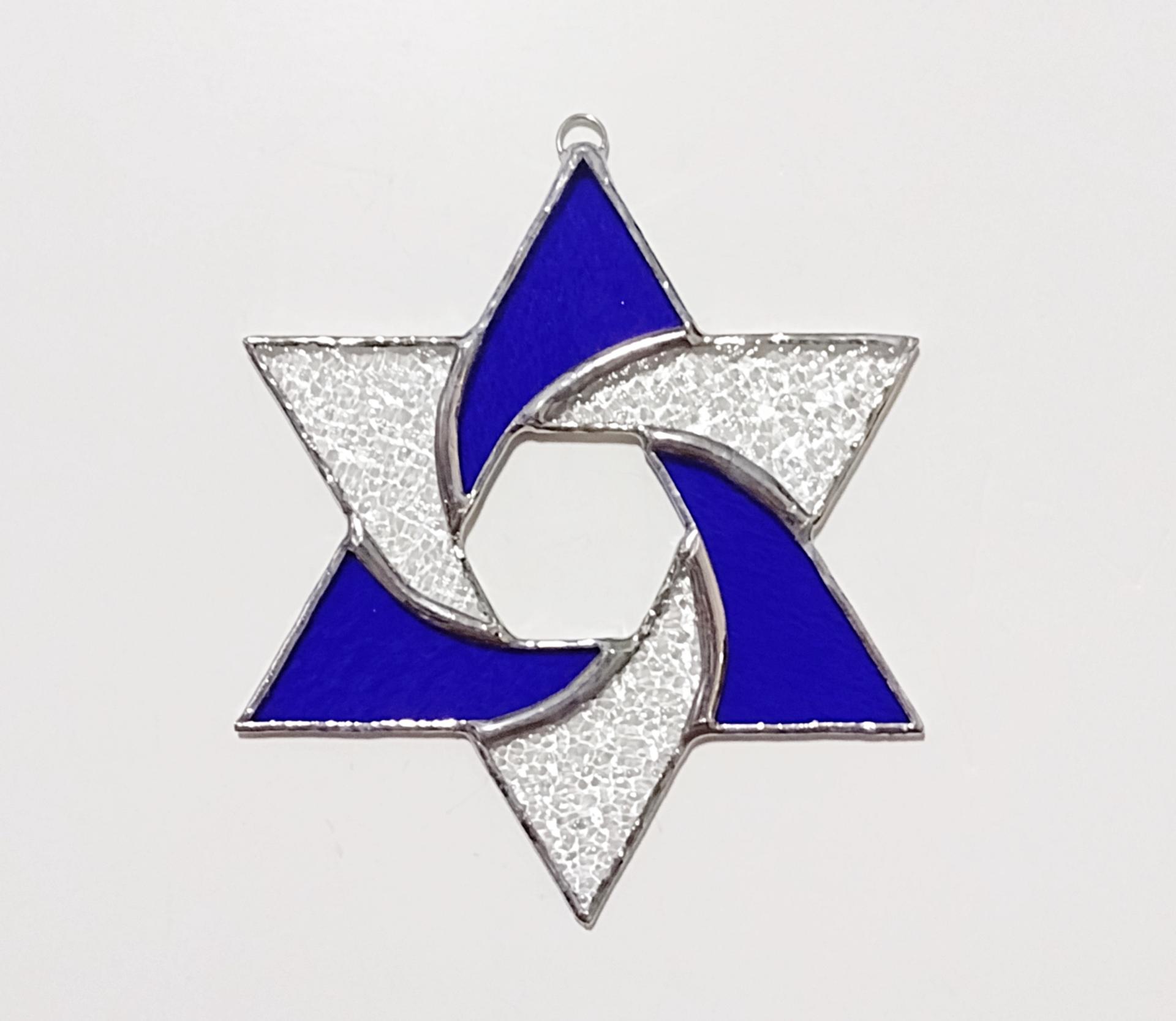 Star of David Stained Glass Suncatcher, Custom Colors Available