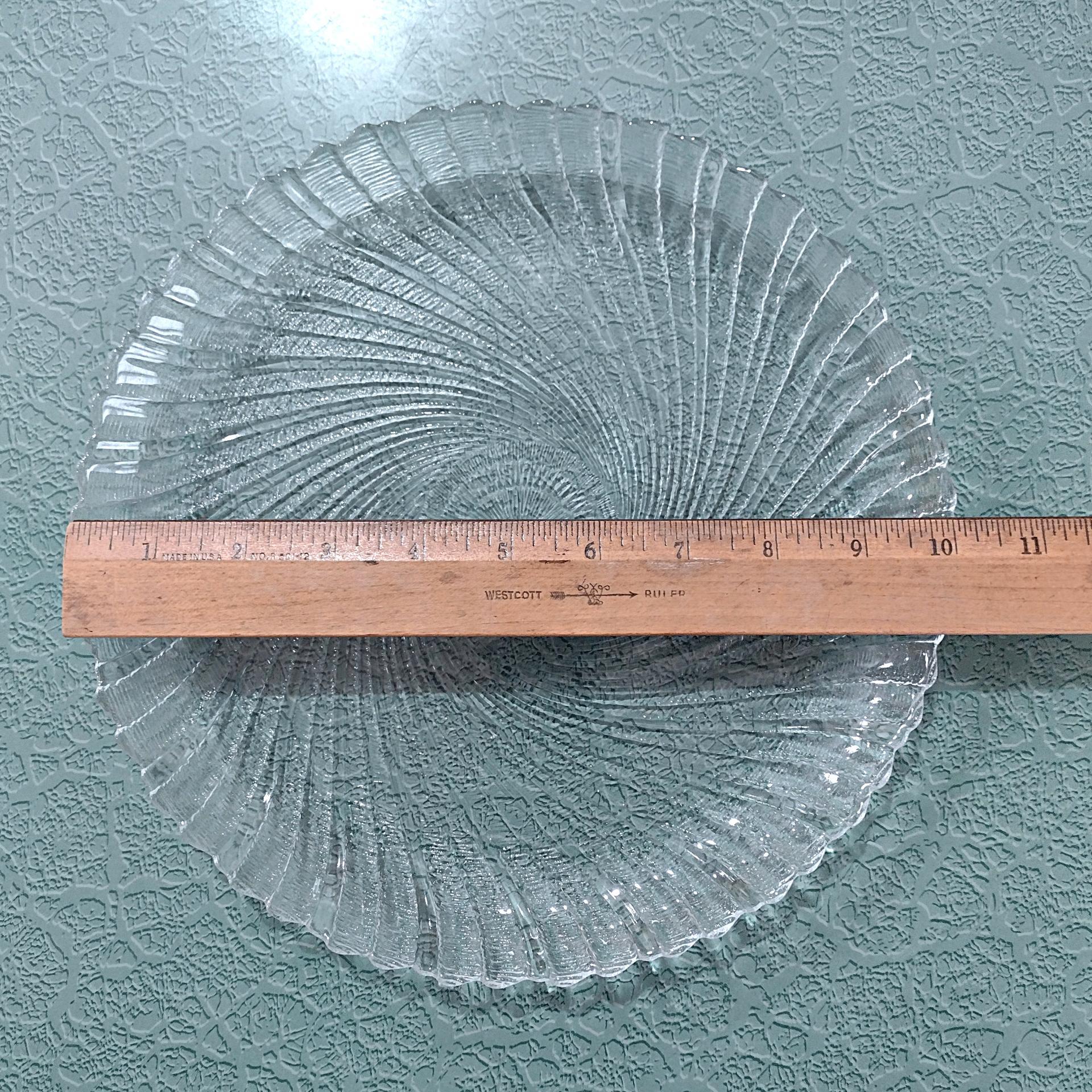 Vintage Arcoroc Seabreeze Clear Glass Dinner Plates, Set of Two