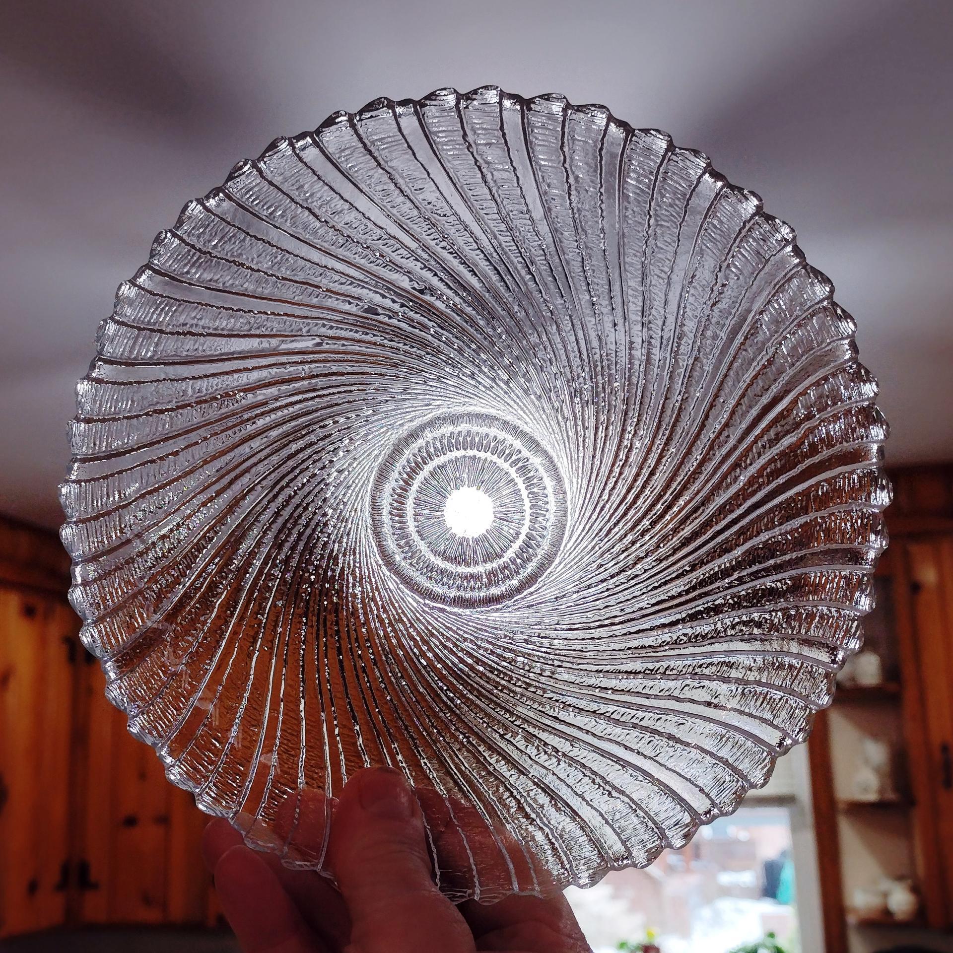 Vintage Arcoroc Seabreeze Clear Glass Dessert Salad Plates, Set of Two