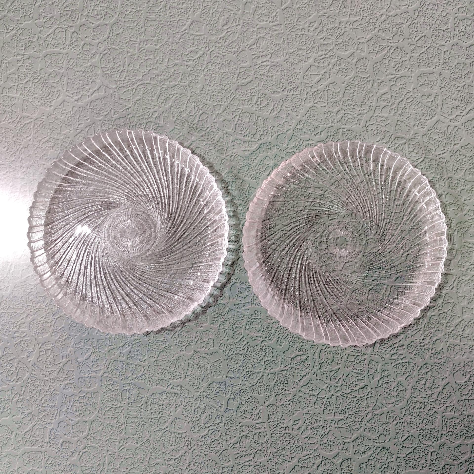 Vintage Arcoroc Seabreeze Clear Glass Dessert Salad Plates, Set of Two