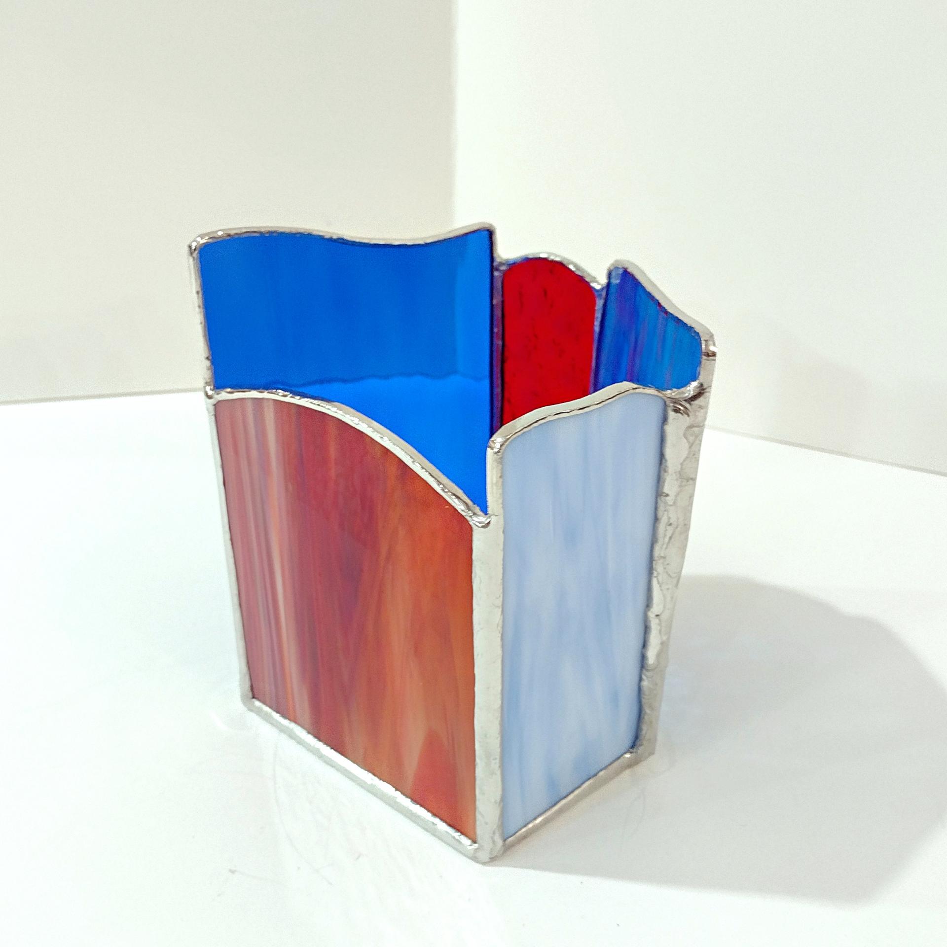 Stained Glass Desk Organizer, Remote Control Pen Pencil Holder