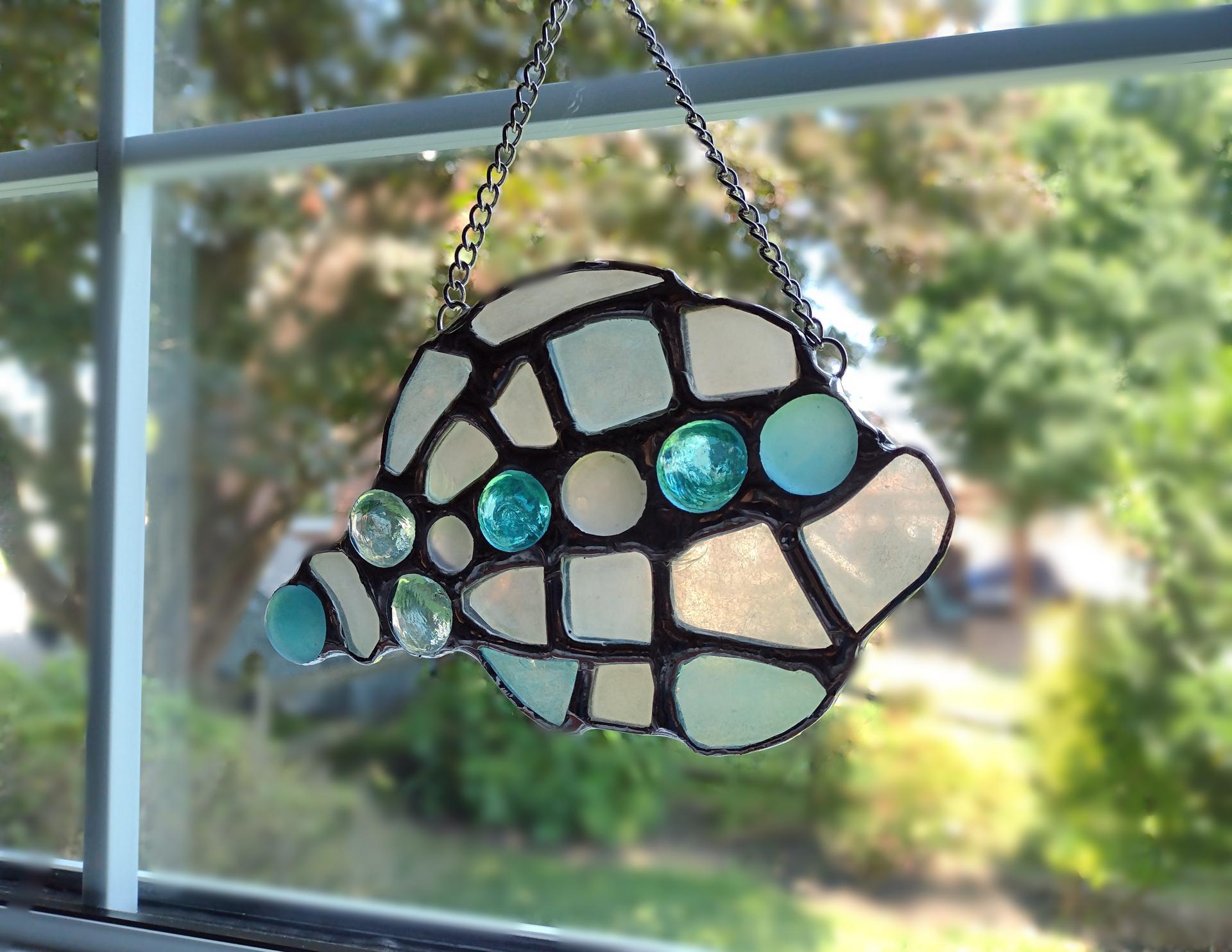 Sea Glass and Jewel Seashell Suncatcher