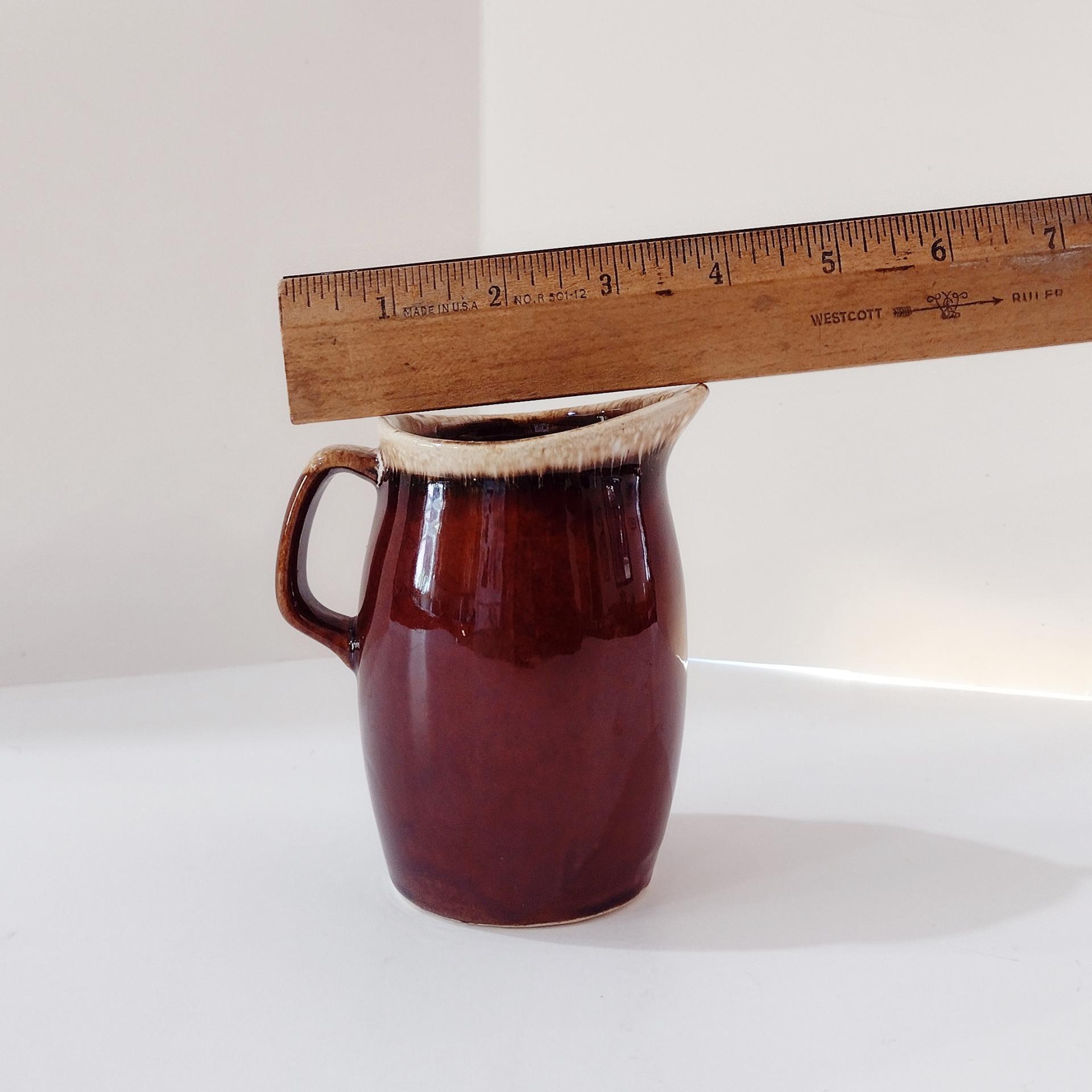 Vintage Hull Pottery Creamer, Brown Drip Glazed Ceramic Creamer