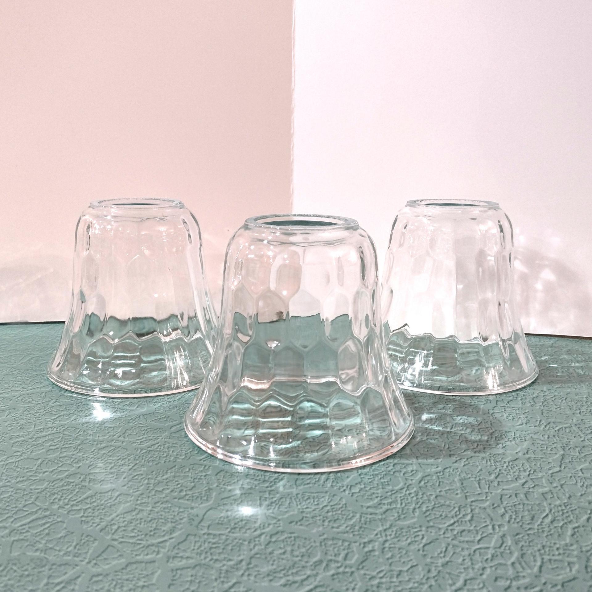 Vintage Art Deco Style Thumbprint Glass Lamp Shade, Pendant Lamp Shade, Sconce Glass Shade