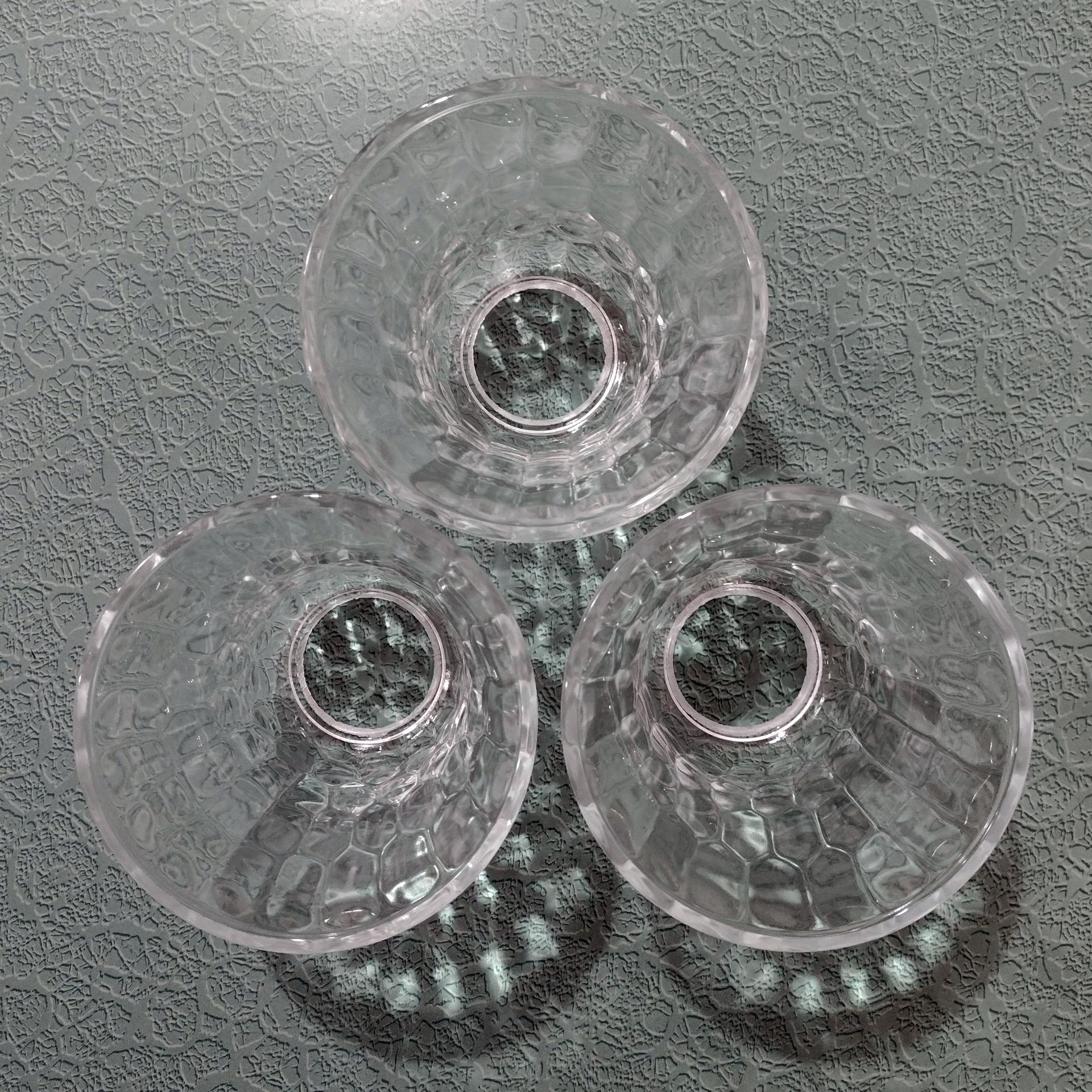 Vintage Art Deco Style Thumbprint Glass Lamp Shade, Pendant Lamp Shade, Sconce Glass Shade