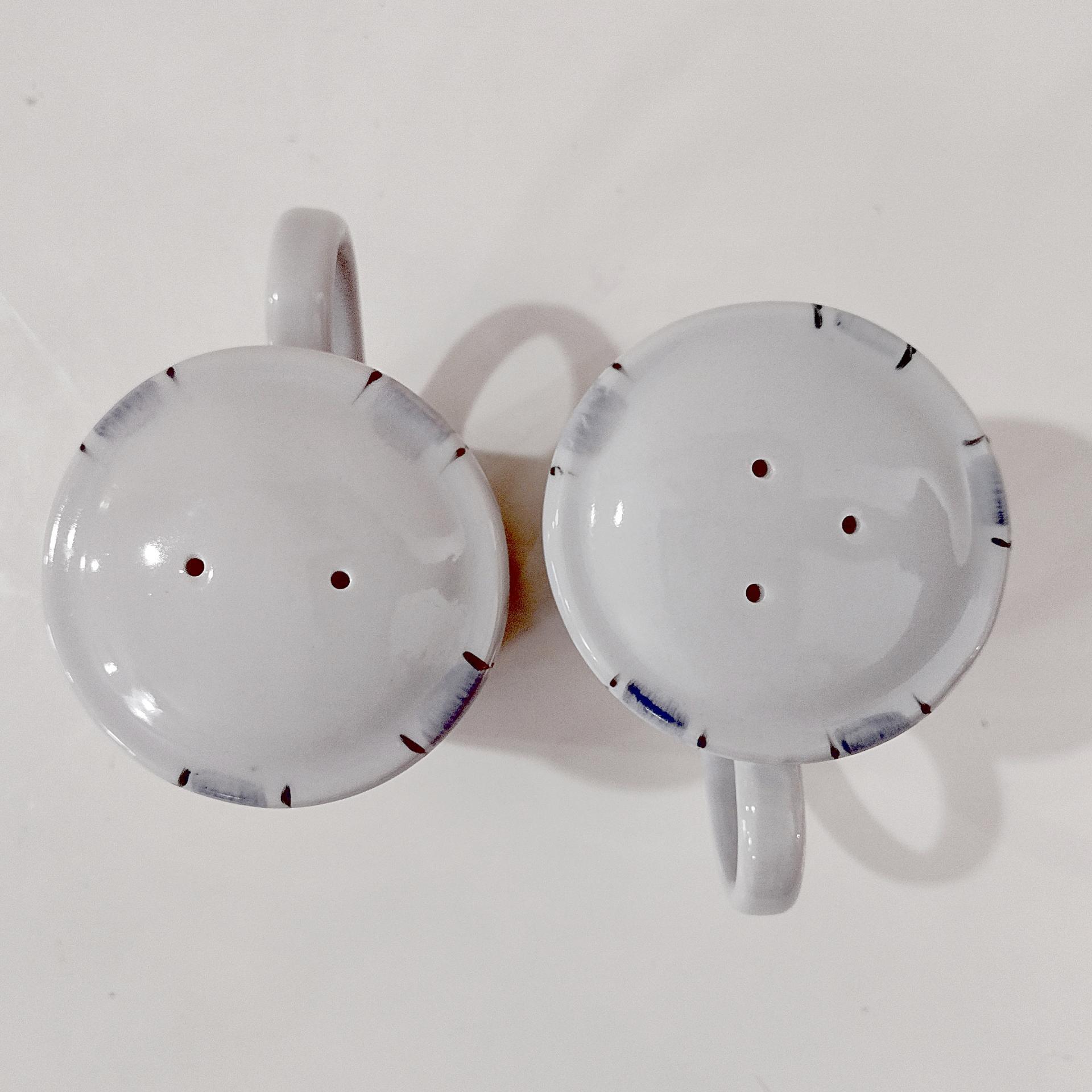 Vintage Fruit Motif Large Salt and Pepper Shaker Set, Shakers with Handles