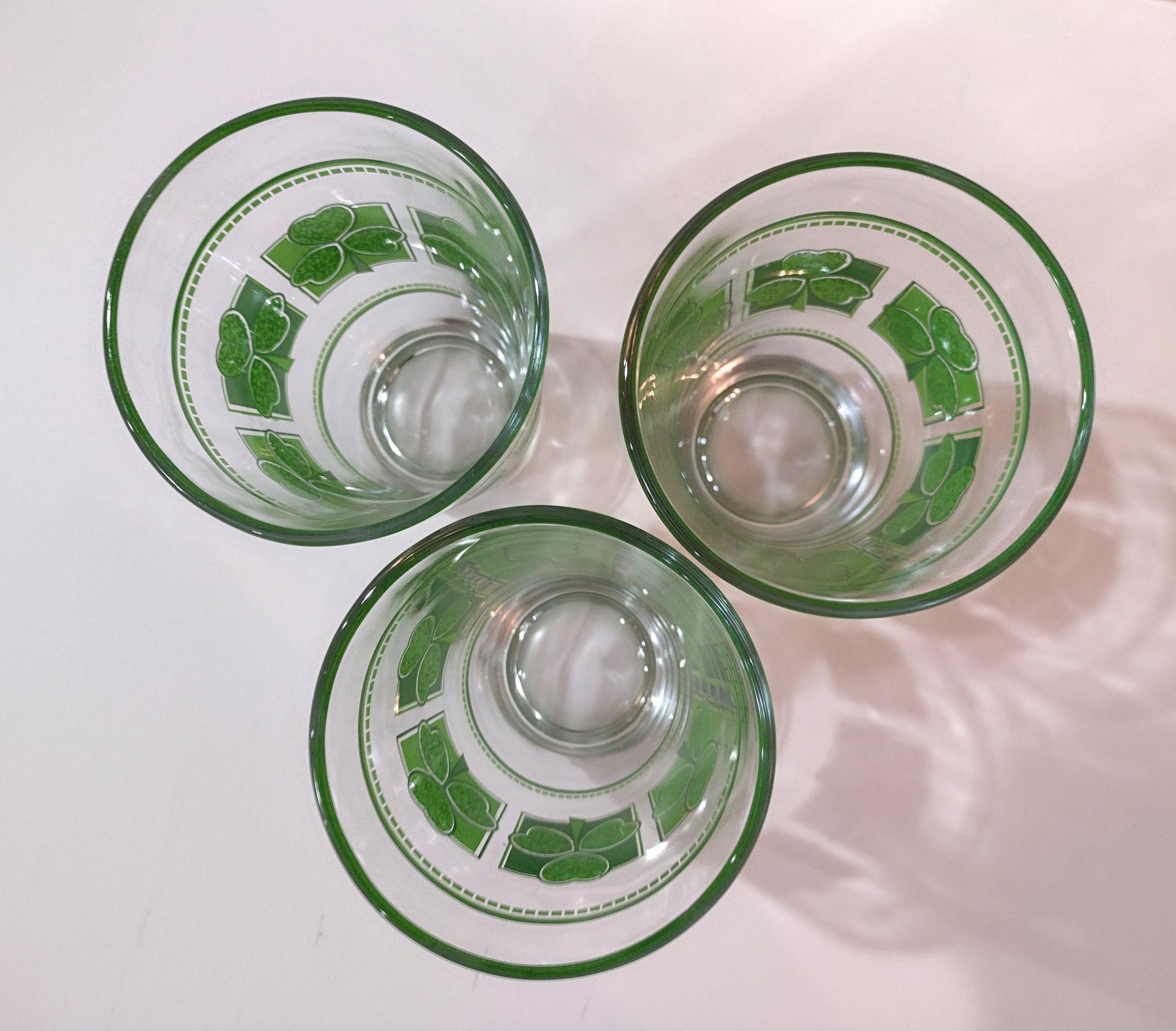 Vintage Libbey Shamrock Beer Glasses, Set of 3, St. Patrick's Day Gift, Irish Pint Glasses