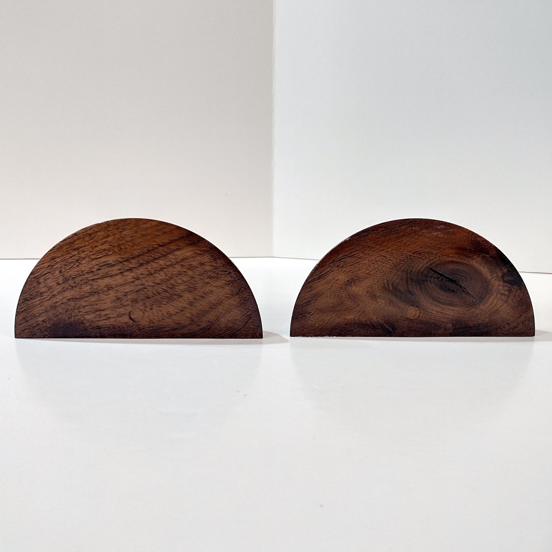 Vintage Wooden Spindle Wall Shelves, Set of Two, Dark Brown Decorative Display Shelves