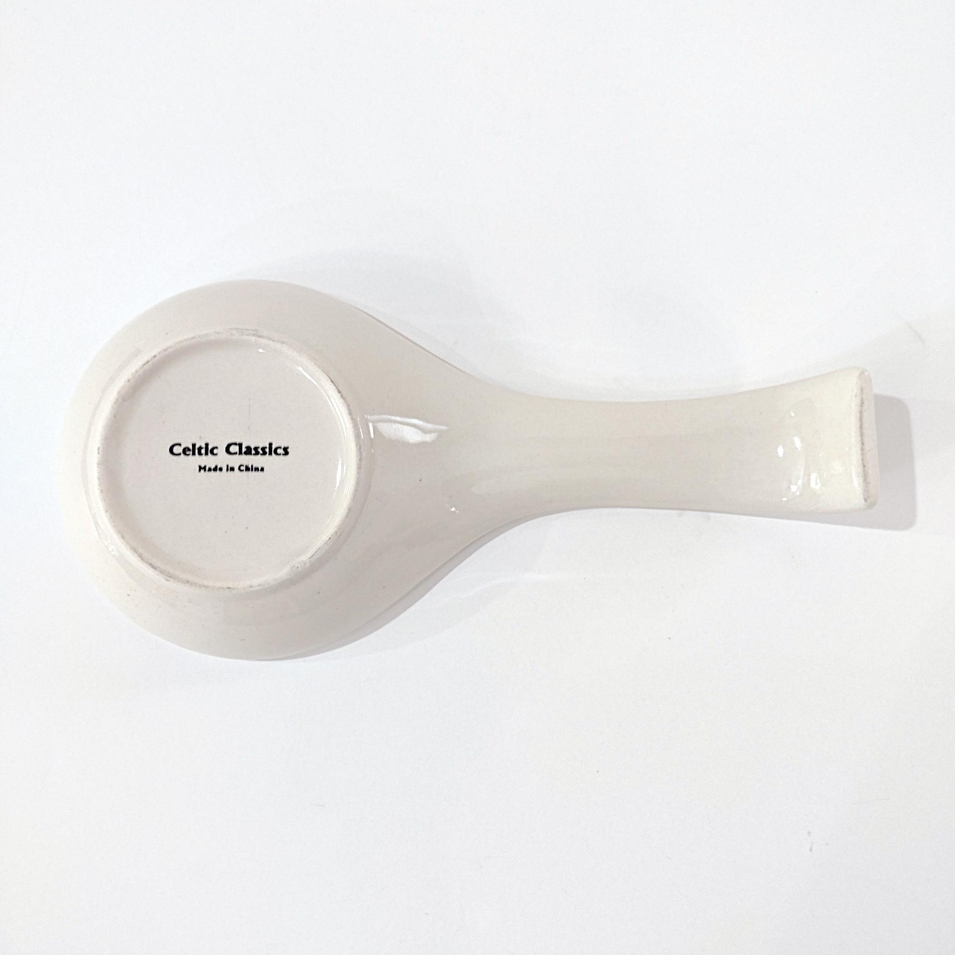 Vintage Shamrock Ceramic Spoon Rest, Irish Kitchen Decor