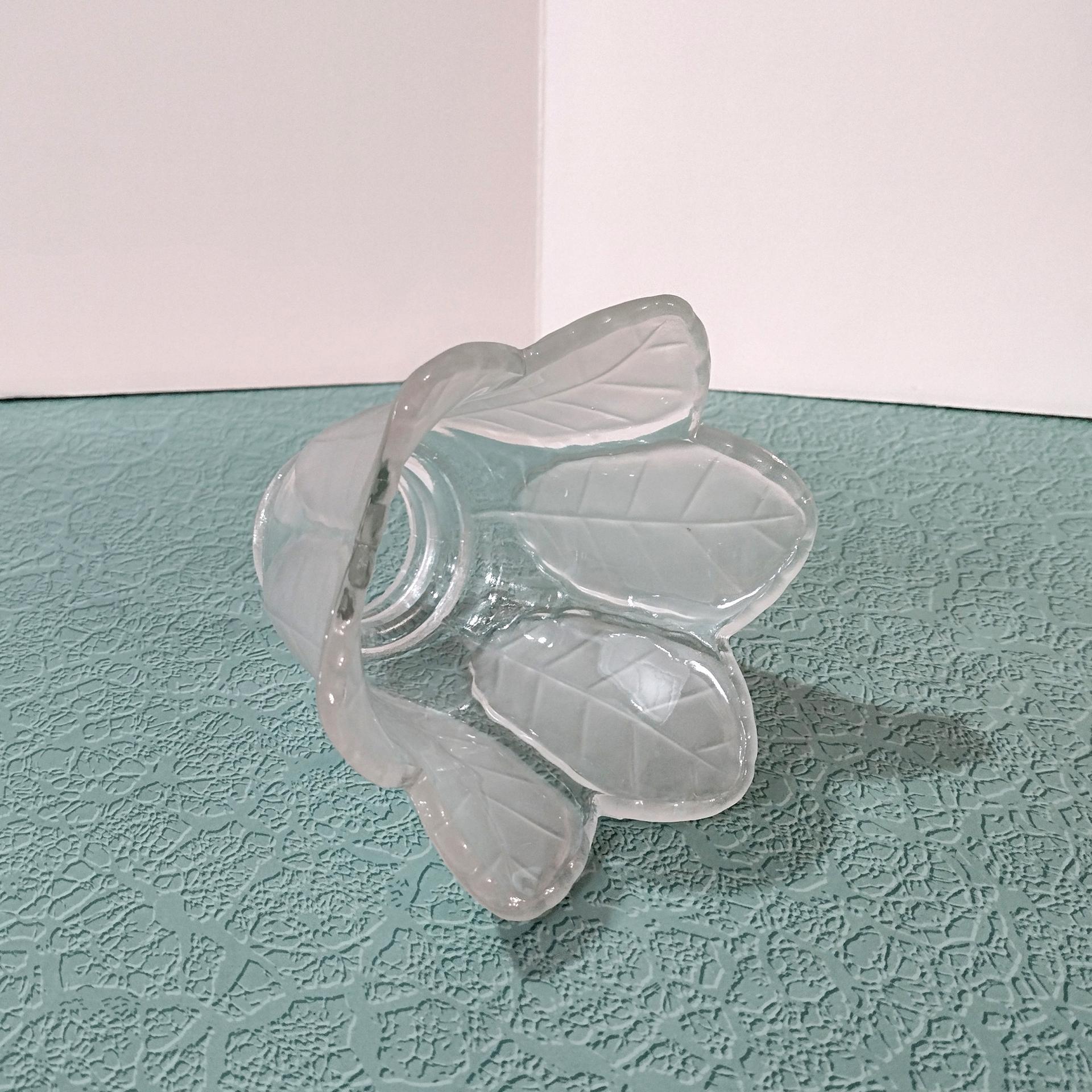 Vintage Frosted Petal Leaf Glass Lamp Light Shade, Flower Shaped Replacement Shade