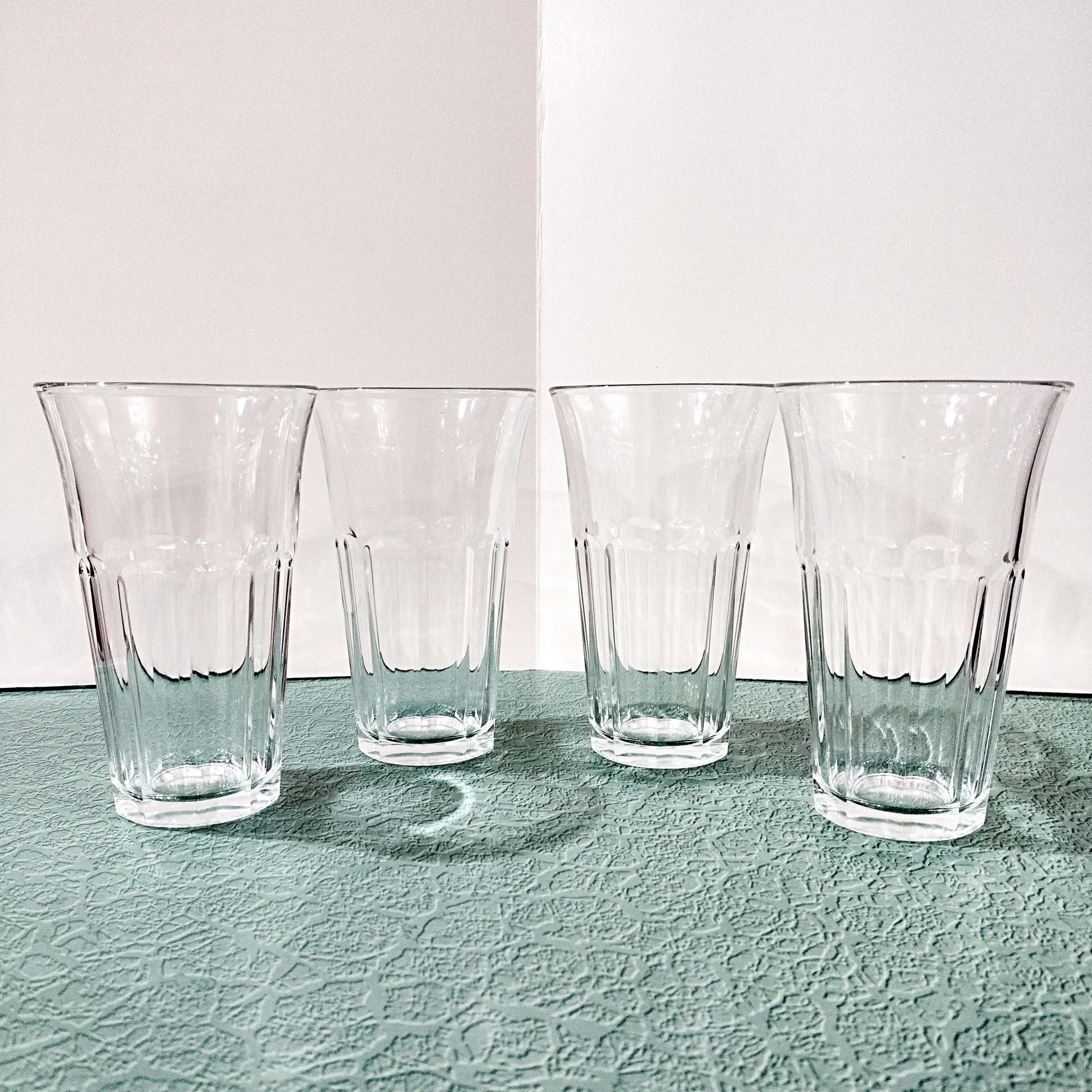 Vintage Bormioli Rocco Siena Cooler Glasses, Set of Four, Large Tempered Glass Tumblers
