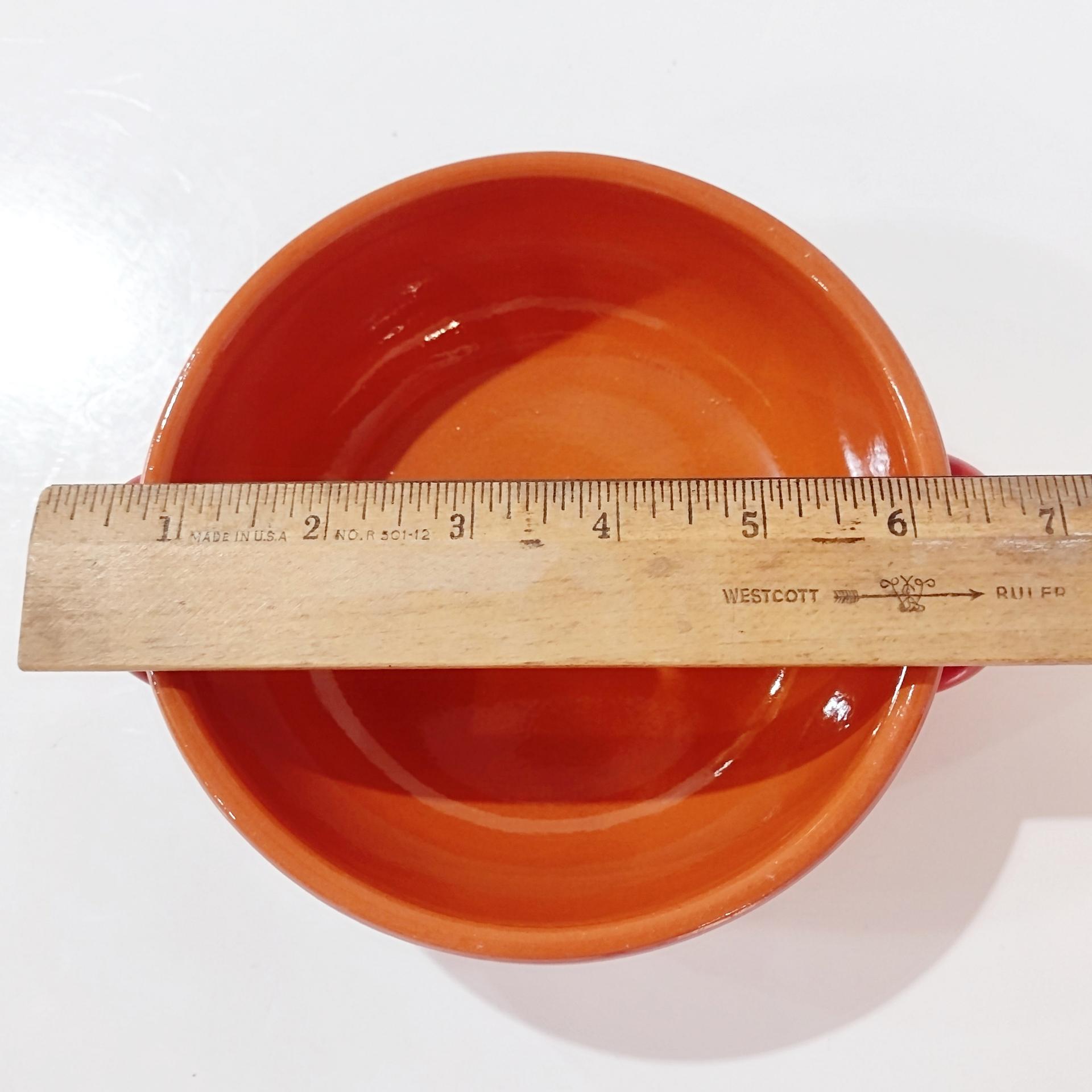 Vintage Ceramic Stoneware Handled Soup Bowl, De Silva Italy Soup Crock