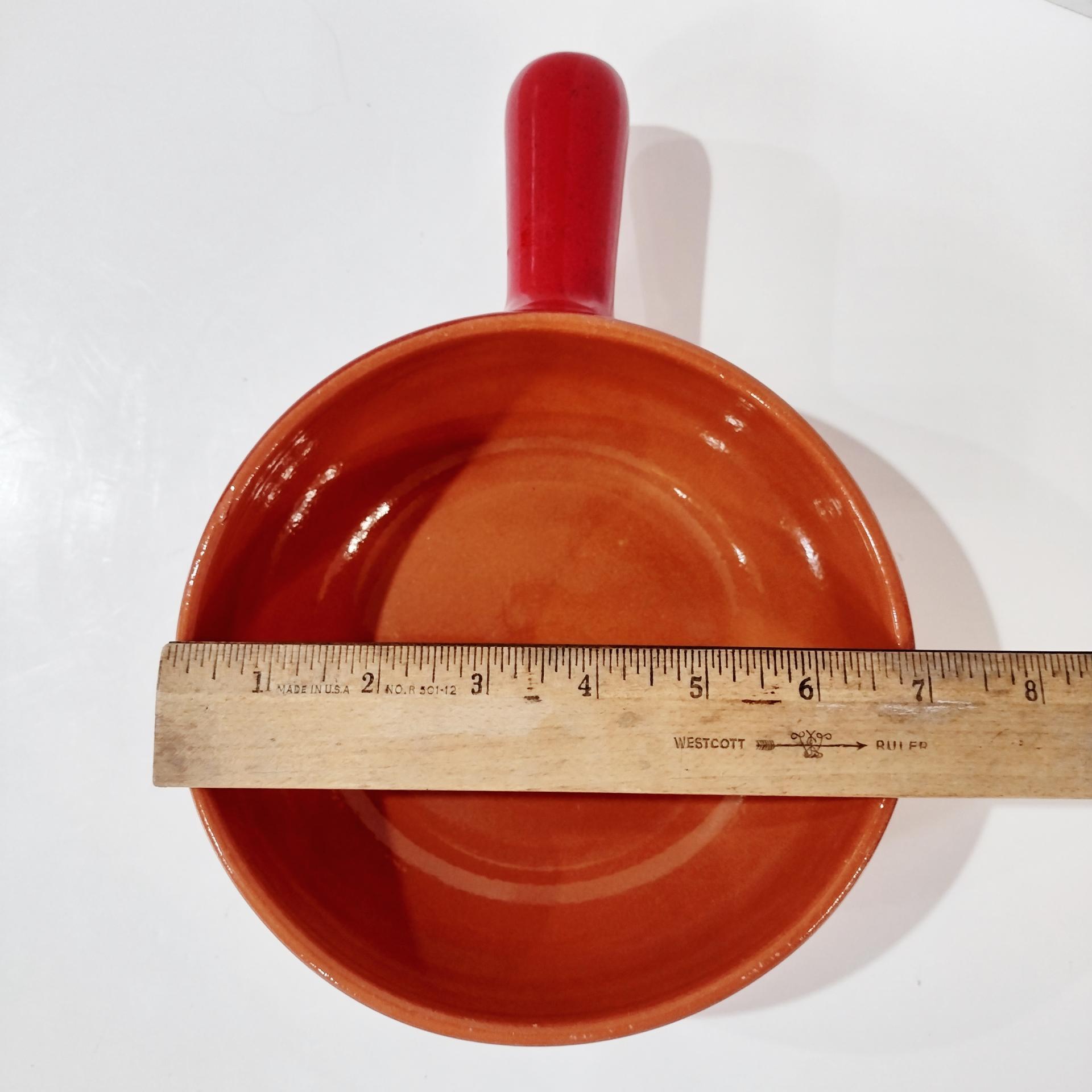 Vintage Ceramic Stoneware Handled Baking Bowl, De Silva Italy Casserole Dish