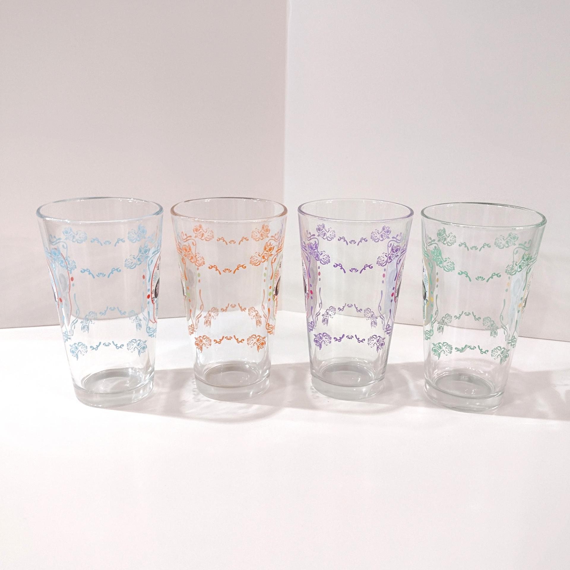 Sugar Skull Day of the Dead Beer Pint Glasses, Set of Four