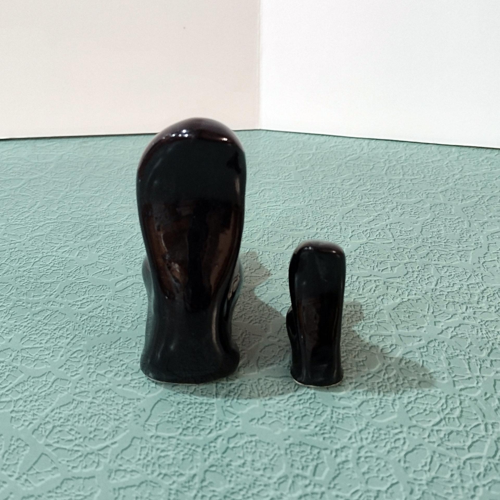 Vintage Momma and Baby Skunk Ceramic Figurines, Set of Two