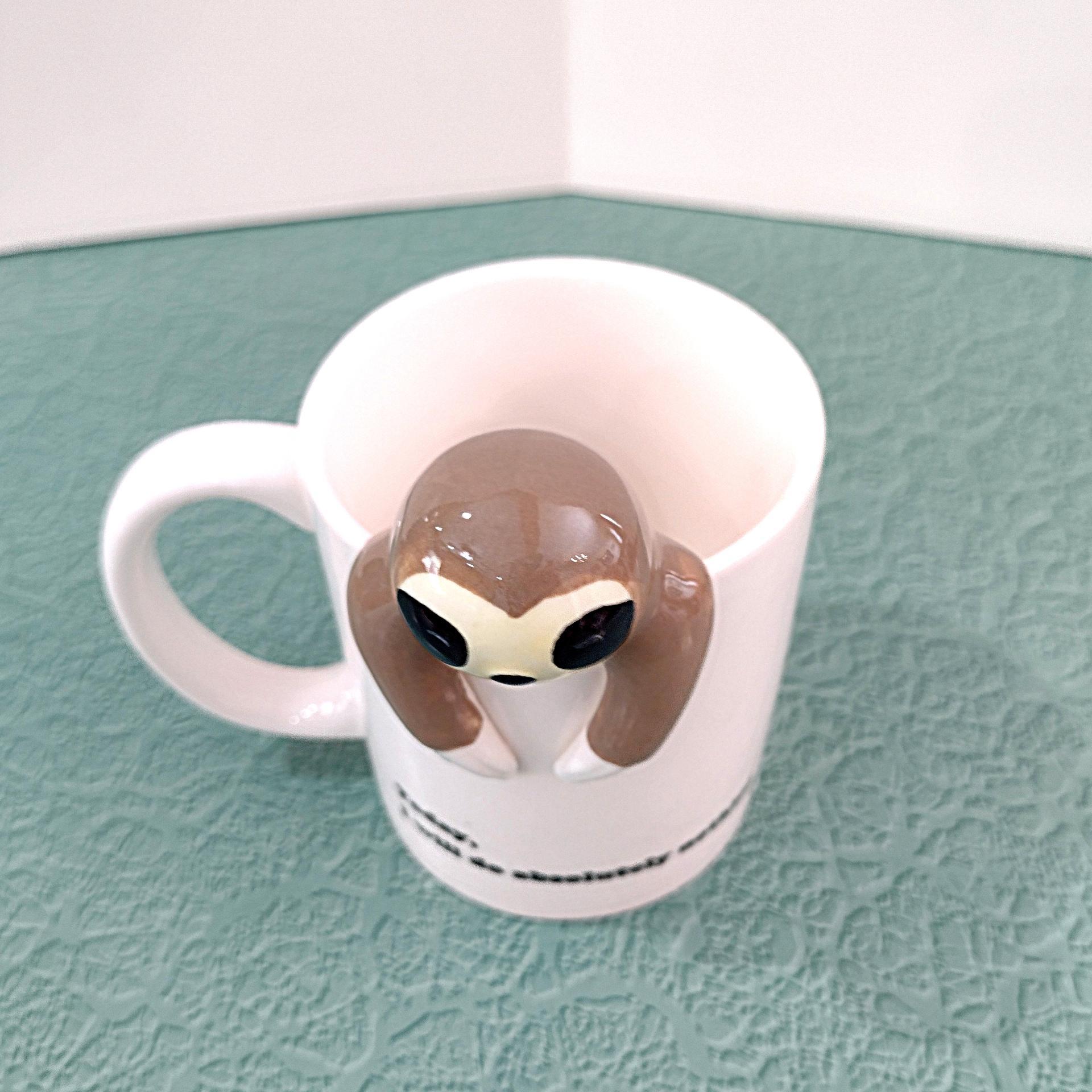 Sloth Coffee Tea Figurative Ceramic Mug, Today I Will Do Absolutely Nothing