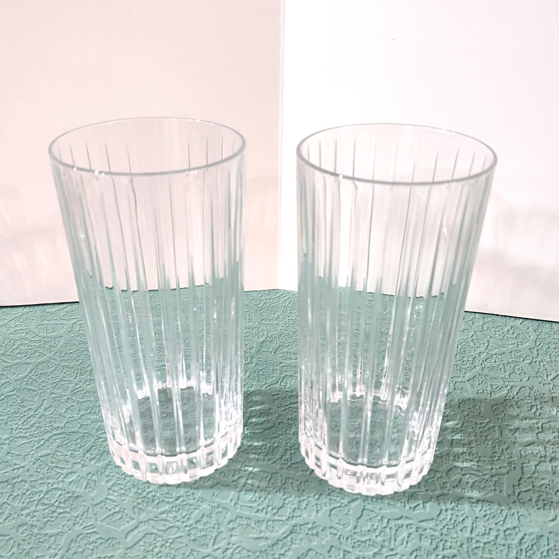 Vintage Royal Crystal Rock Solaris Highball Tumblers, Set of Two, Italian Crystal Drinking Glasses
